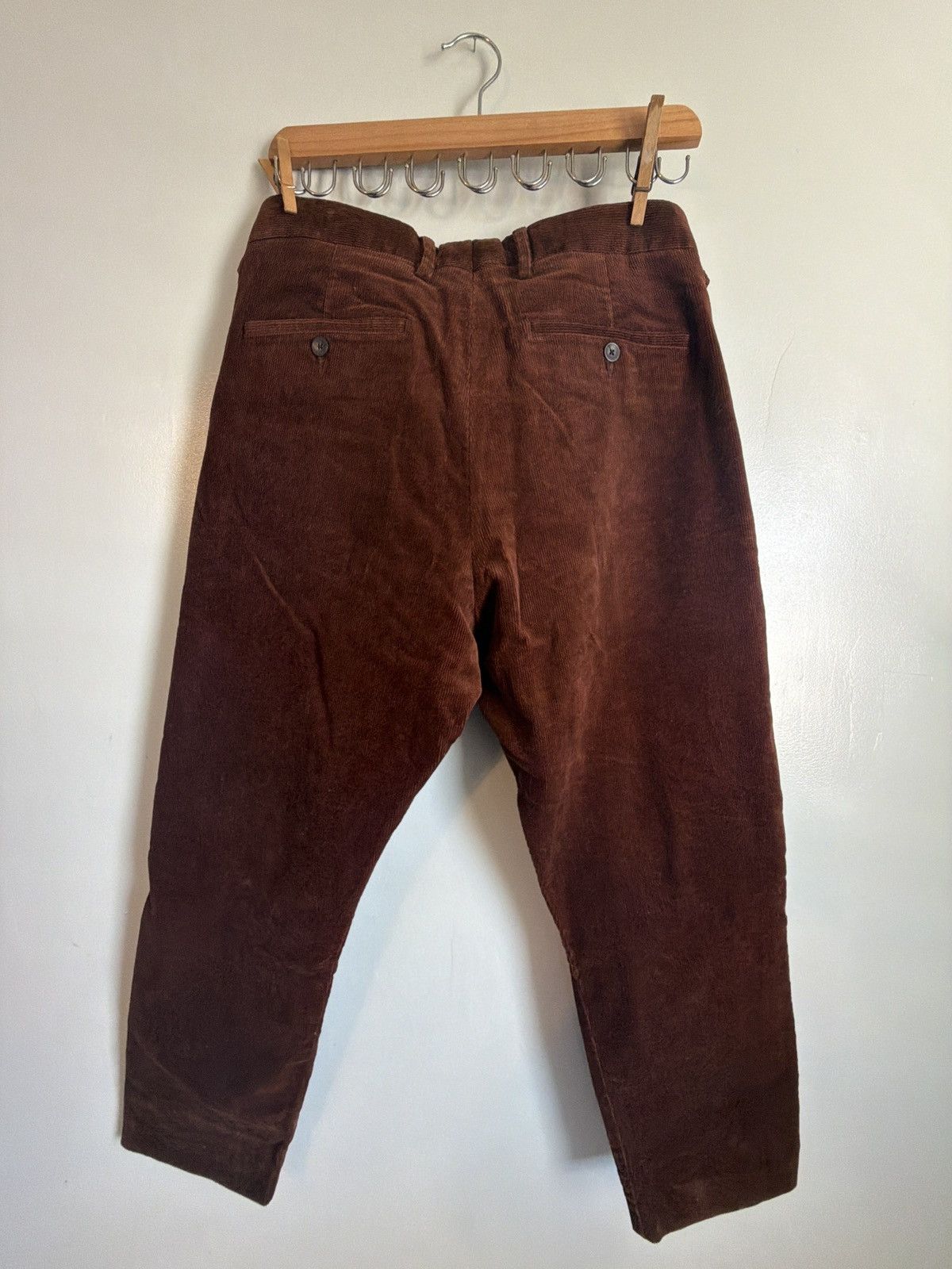 NN07 NN07 Bill Pleated Corduroy Trousers - Dark Brown - 33/32 Size US 33 - 2 Thumbnail