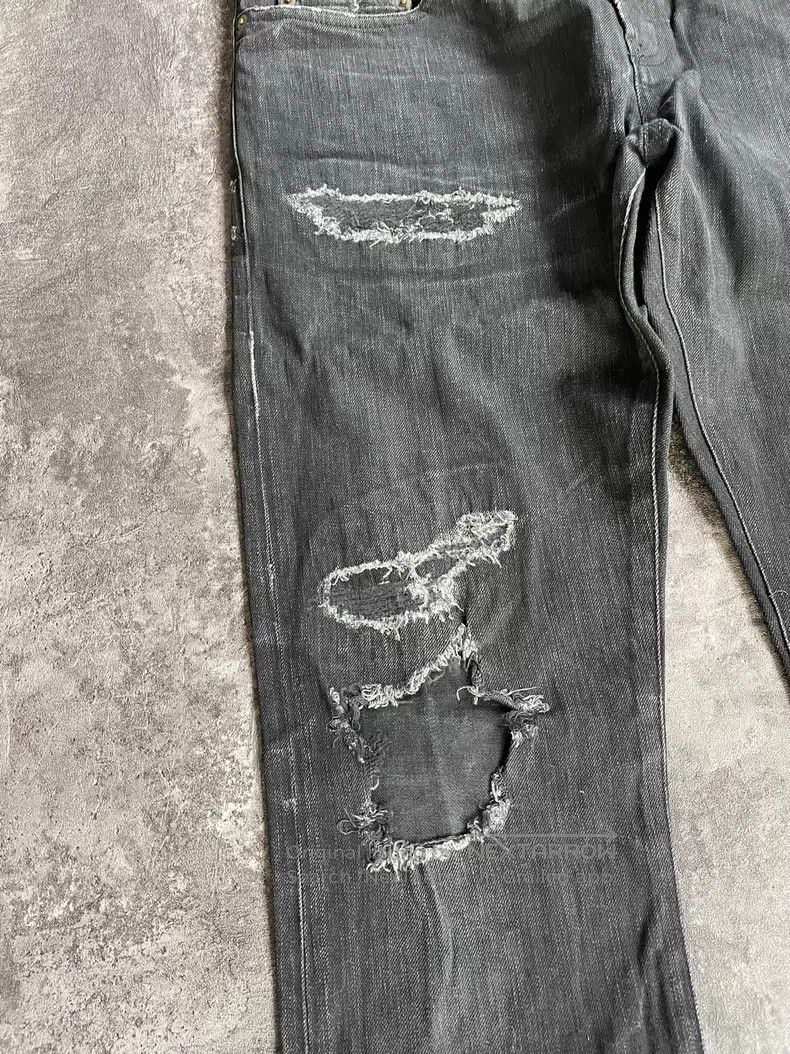 Saint Laurent Paris Saint Laurent Paris Black and Grey Faded Patch Destroyed D Size US 33 - 5 Thumbnail