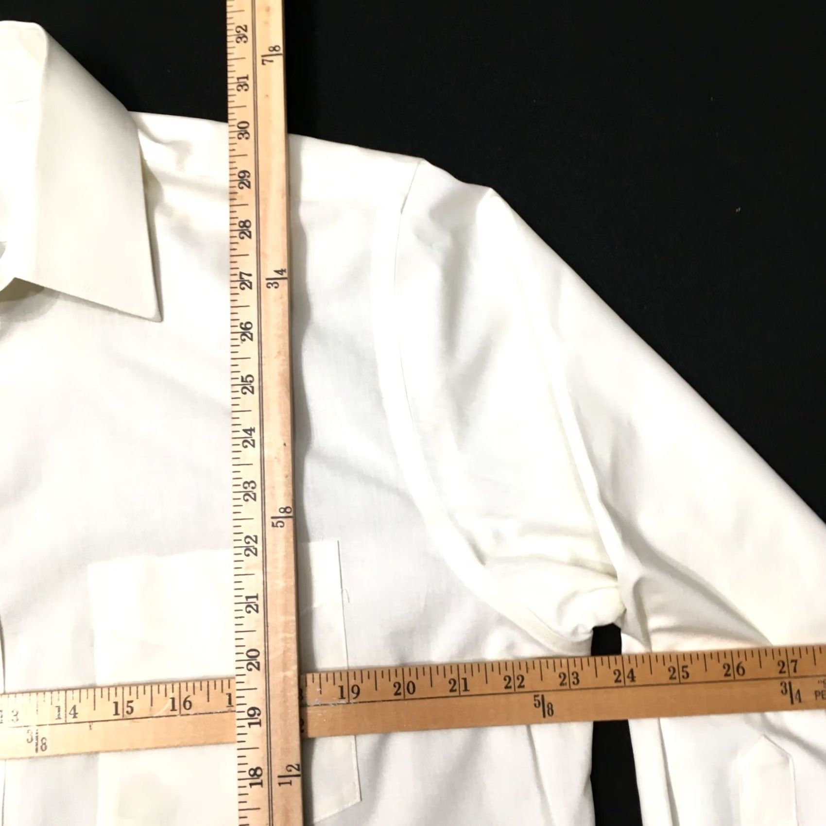 Stafford Stafford Dress Shirt Mens 16 32/33 cream beige Broadcloth STAIN Wrinkle Free Size 42R - 5 Thumbnail