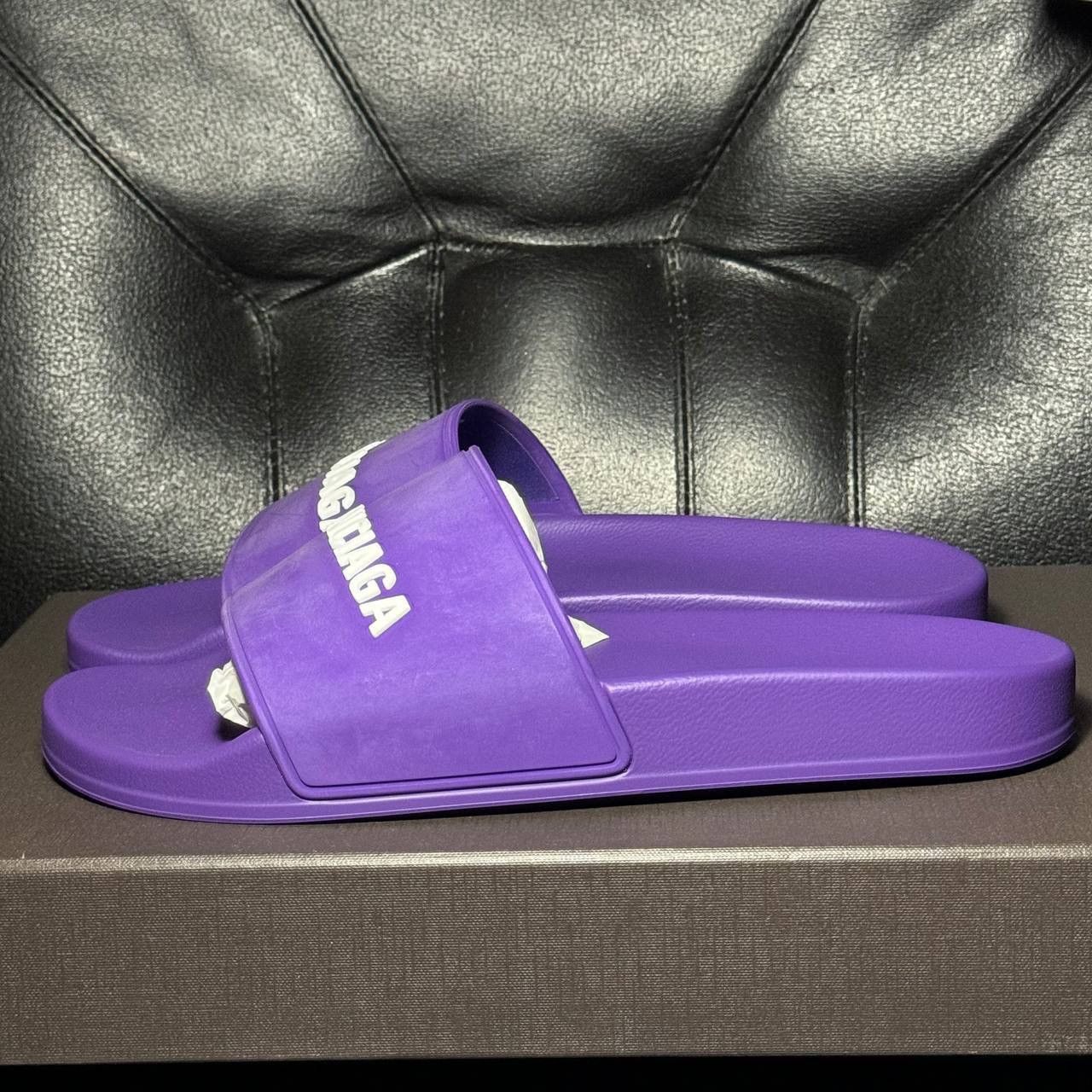 Balenciaga slippers Balenciaga pool slide purple Size US 11 / IT 41 - 2 Thumbnail