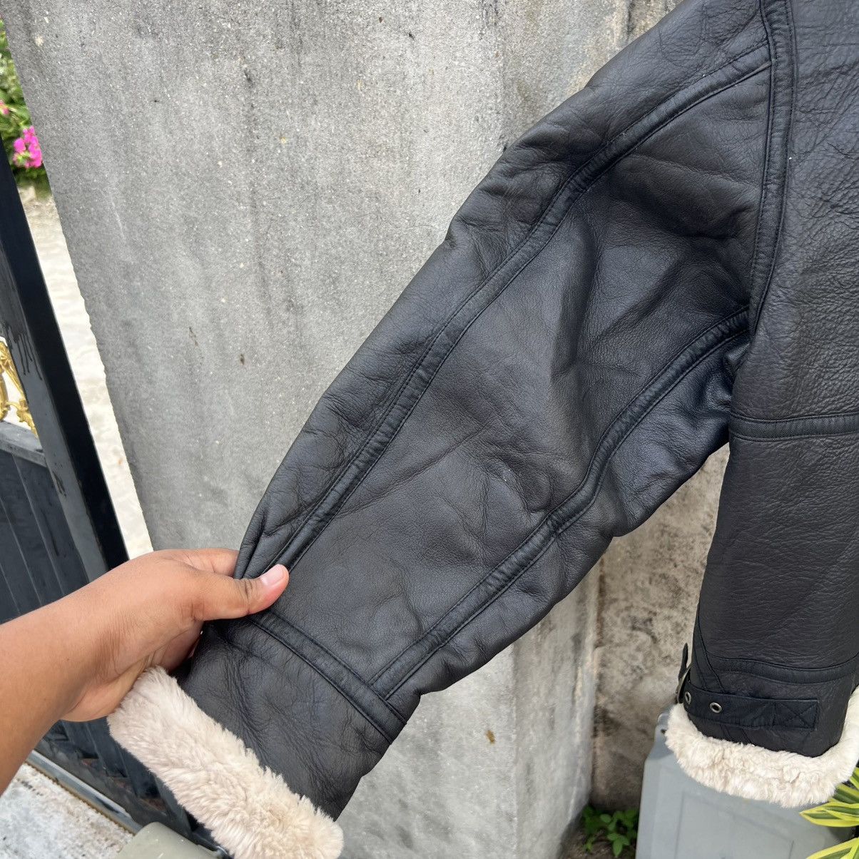Genuine Leather “VINTAGE B-3” LEATHER FLIGHT JACKET BLACK CREAM LINED Size US M / EU 48-50 / 2 - 14 Thumbnail