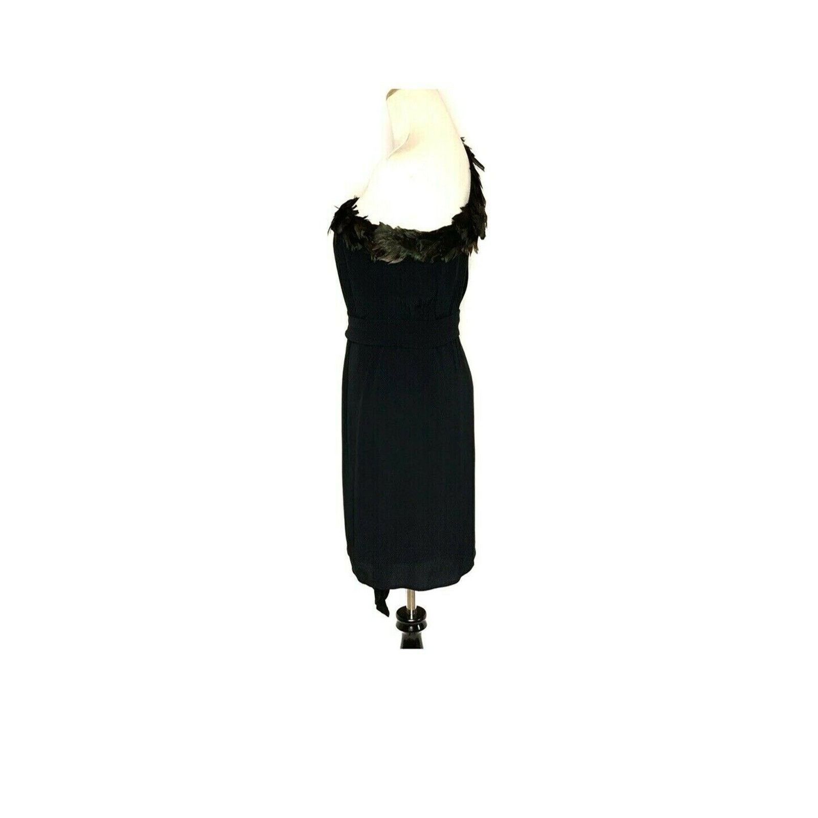 Black Halo Black Halo Feather One Shoulder Party Cocktail Dress Size 4 Size S / US 4 / IT 40 - 7 Thumbnail