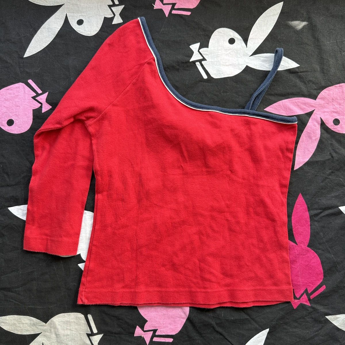 Japanese Brand × Seditionaries Asymmetrical One Shoulder Vintage Graphic Sporty Top 00s Size L / US 10 / IT 46 - 2 Thumbnail