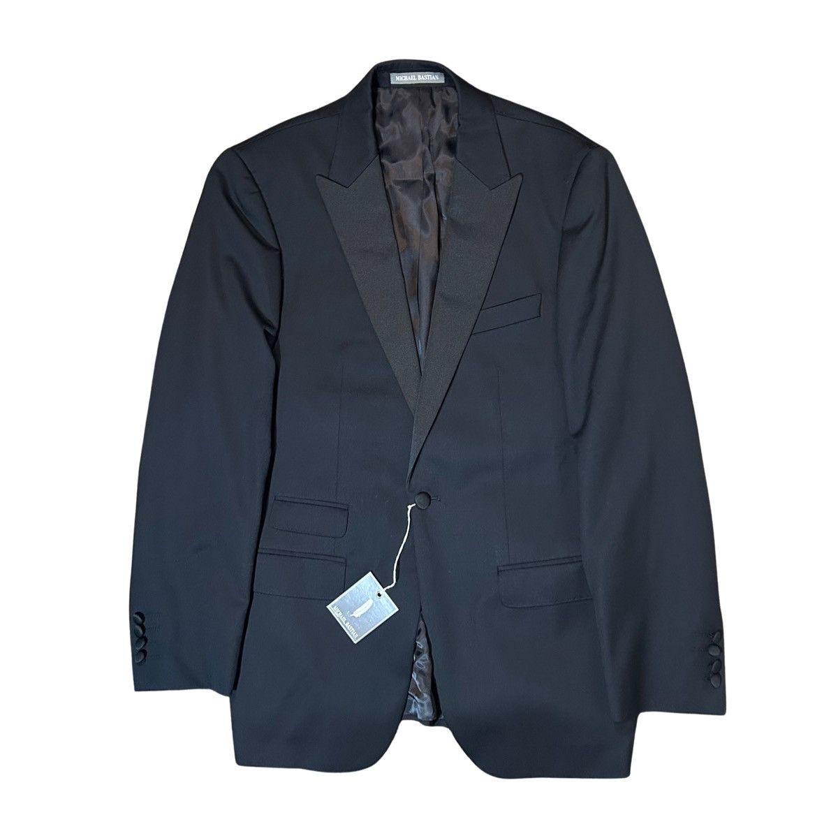 Michael Bastian Michael Bastian Black Wool Tuxedo Peak Lapel Dinner Jacket Size 38R - 1 Thumbnail