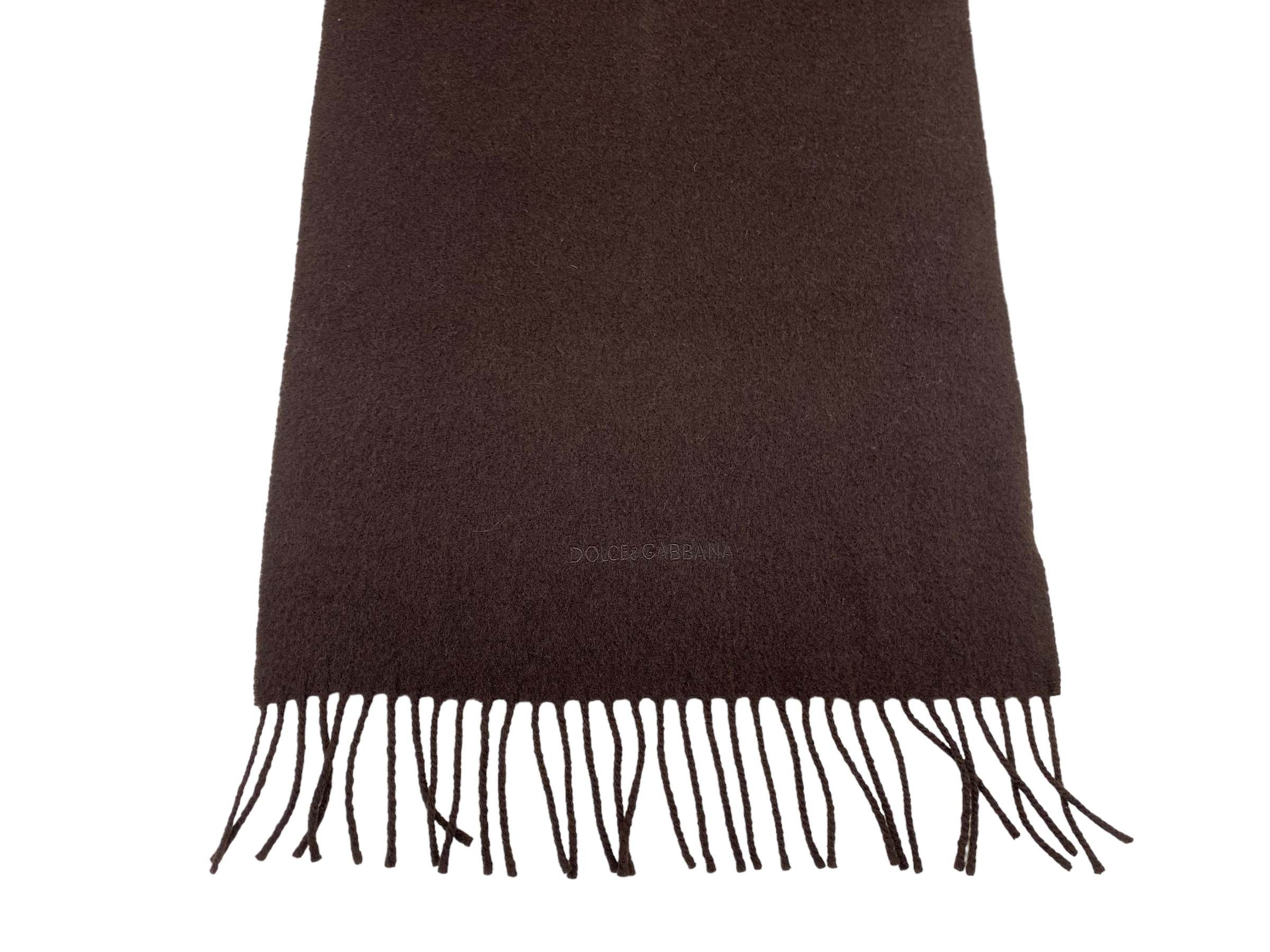Dolce & Gabbana × Vintage Dolce&Gabbana Vintage Lambswool Scarf Dark Brown Winter Size ONE SIZE - 8 Thumbnail