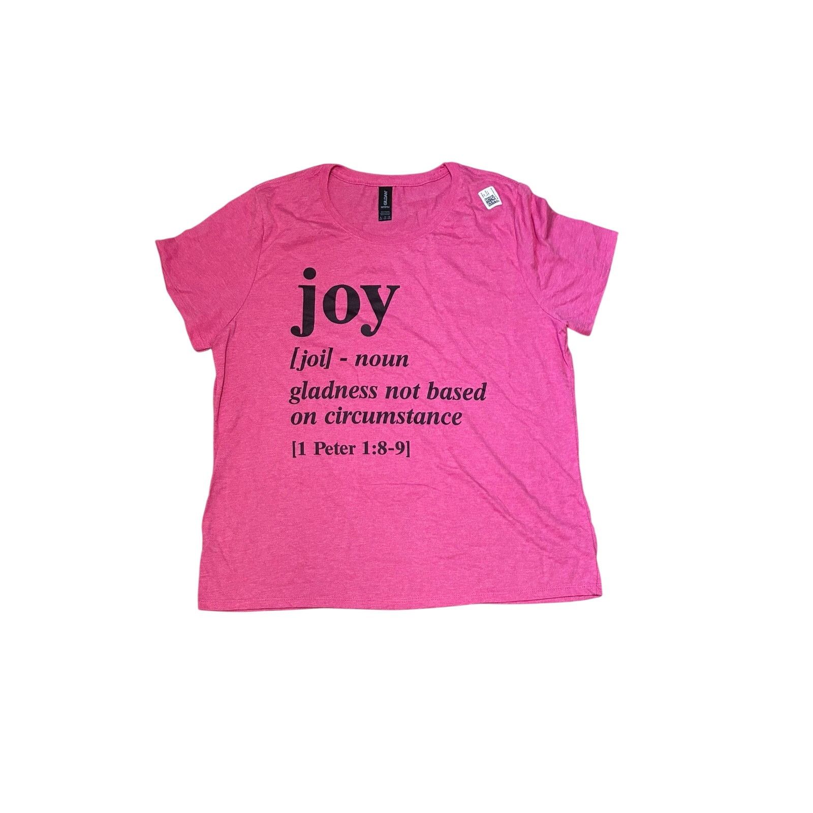 Gildan Gildan Joy Gladness Not Based On Circumstance Pink T-shirt Size XL / US 12-14 / IT 48-50 - 3 Thumbnail