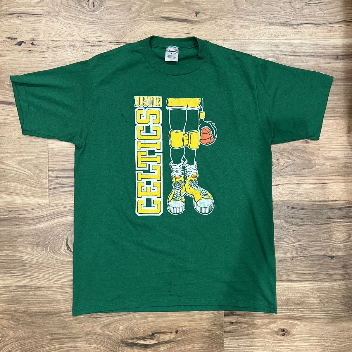 Swingster Vintage 80s Boston Celtics T Shirt Green Mens Large Size US L / EU 52-54 / 3 - 1 Thumbnail