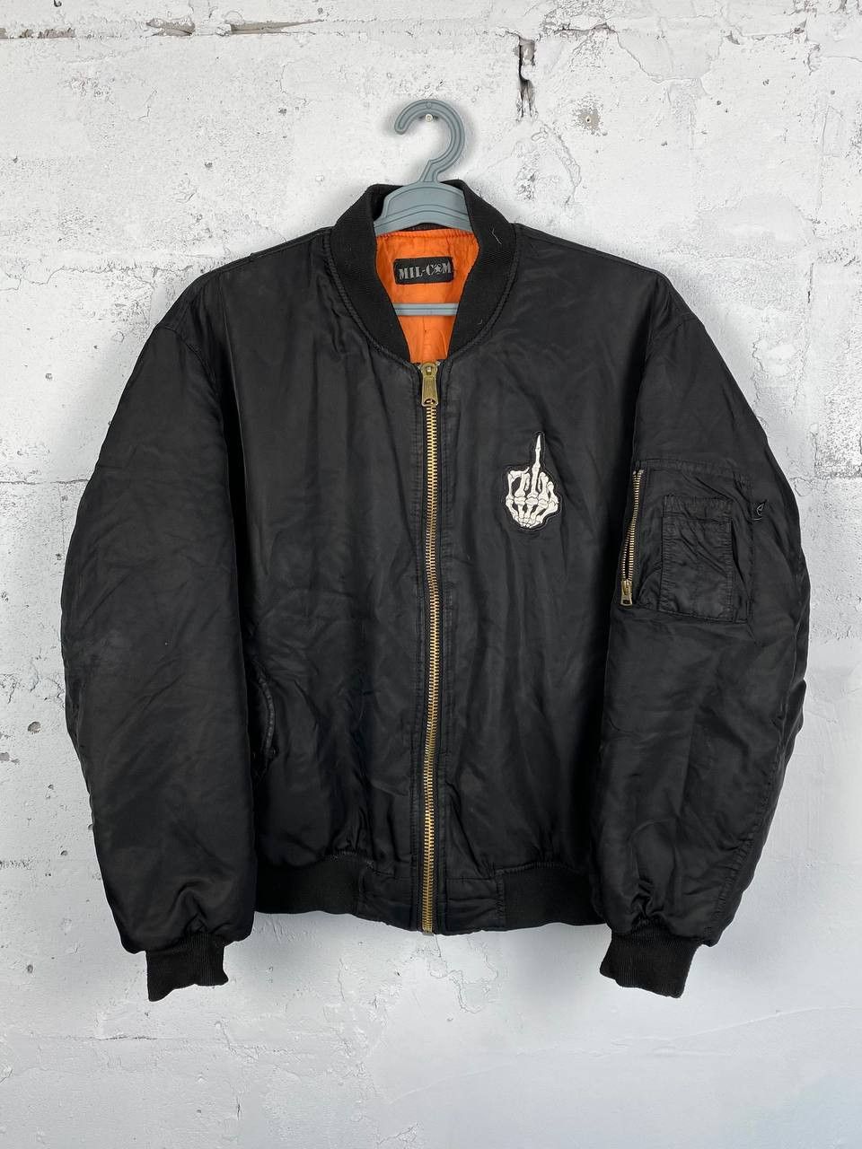 Japanese Brand Vintage Mil Tec Punk Baggy MA 1 Bomber Army Jacket black Size US L / EU 52-54 / 3 - 1 Thumbnail