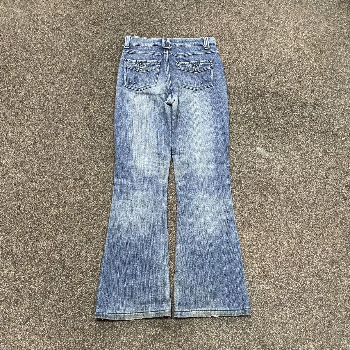 Vintage Vintage Y2K Bootcut Flared Jeans Thrashed Fade Skater Baggy Size 34" / US 12 / IT 48 - 2 Thumbnail