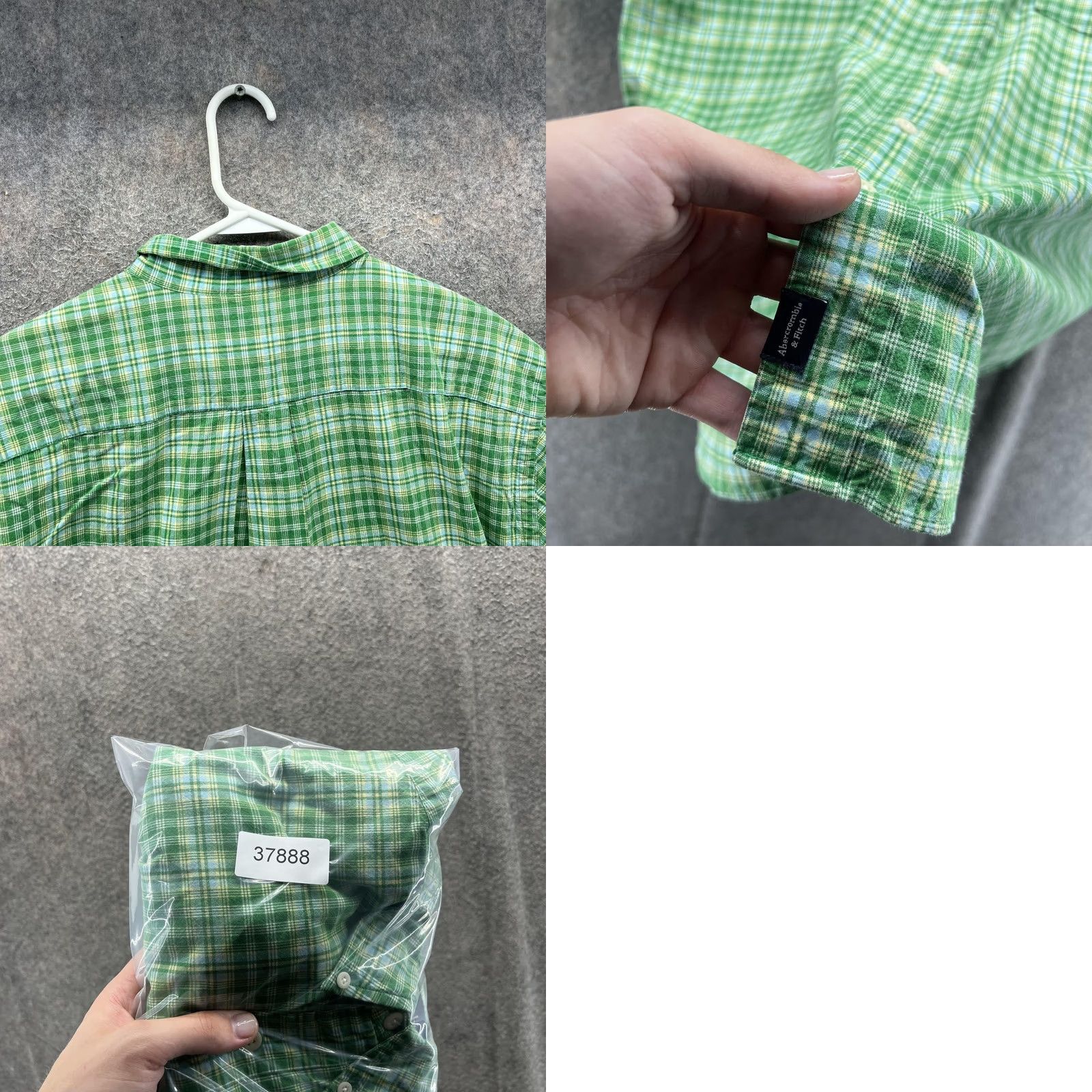 Abercrombie & Fitch VINTAGE Abercrombie & Fitch Shirt Mens XL Green Plaid Button-Down Short Sleeve Cotton Size US XL / EU 56 / 4 - 8 Thumbnail
