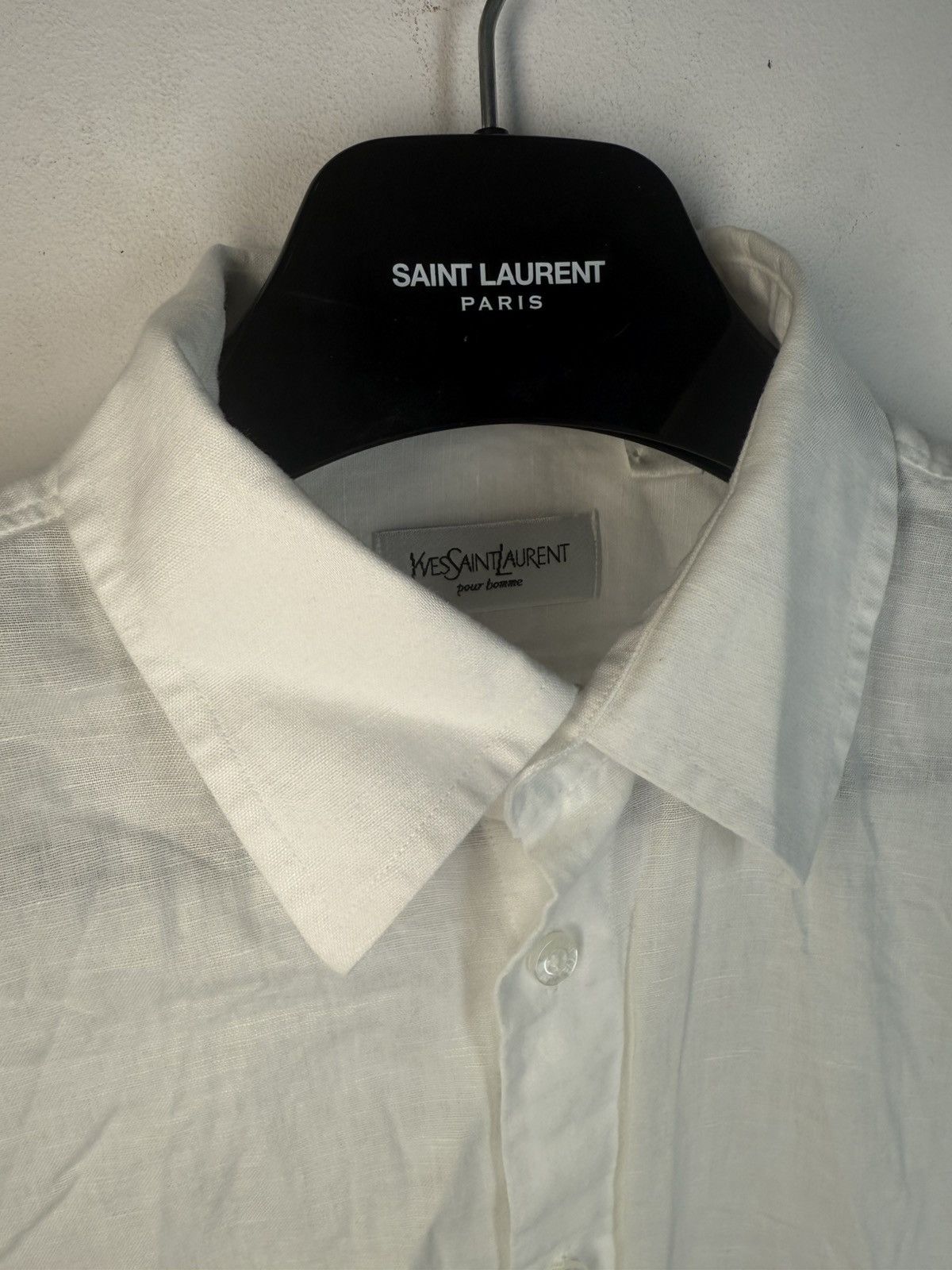 Yves Saint Laurent Linen YSL Shirt White Summer Size US L / EU 52-54 / 3 - 13 Thumbnail