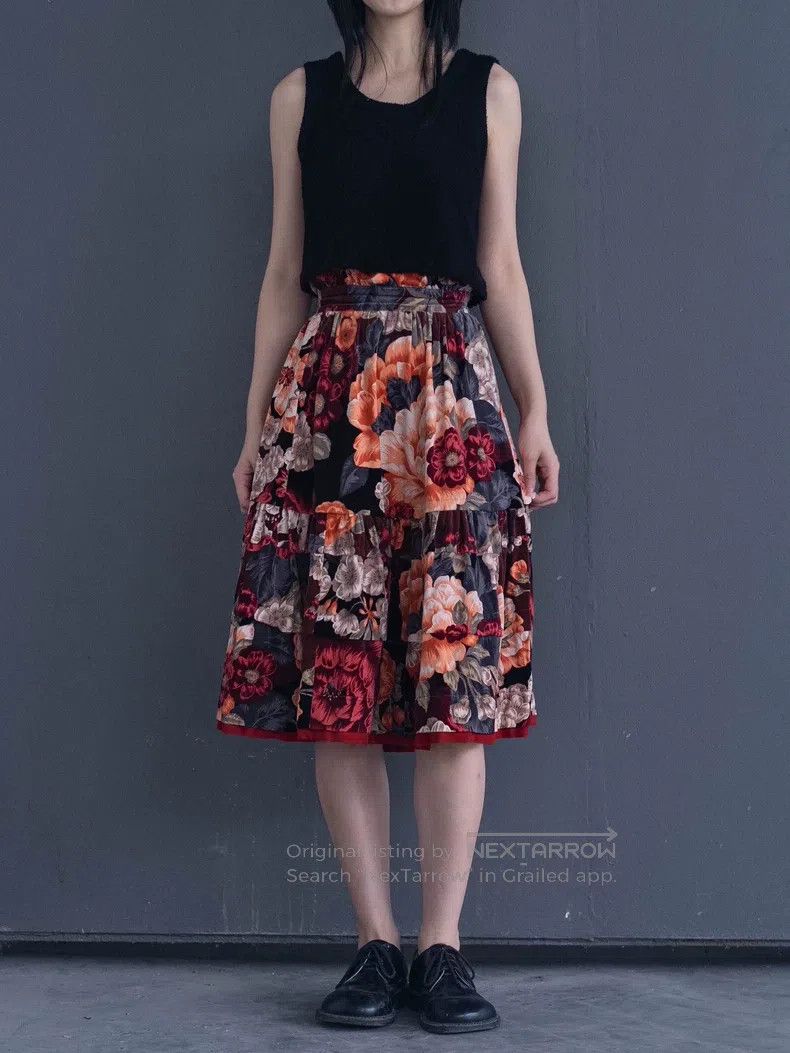 Kenzo Kenzo Runway velvet floral skirt Size 24" / US 00 / IT 34 - 1 Thumbnail