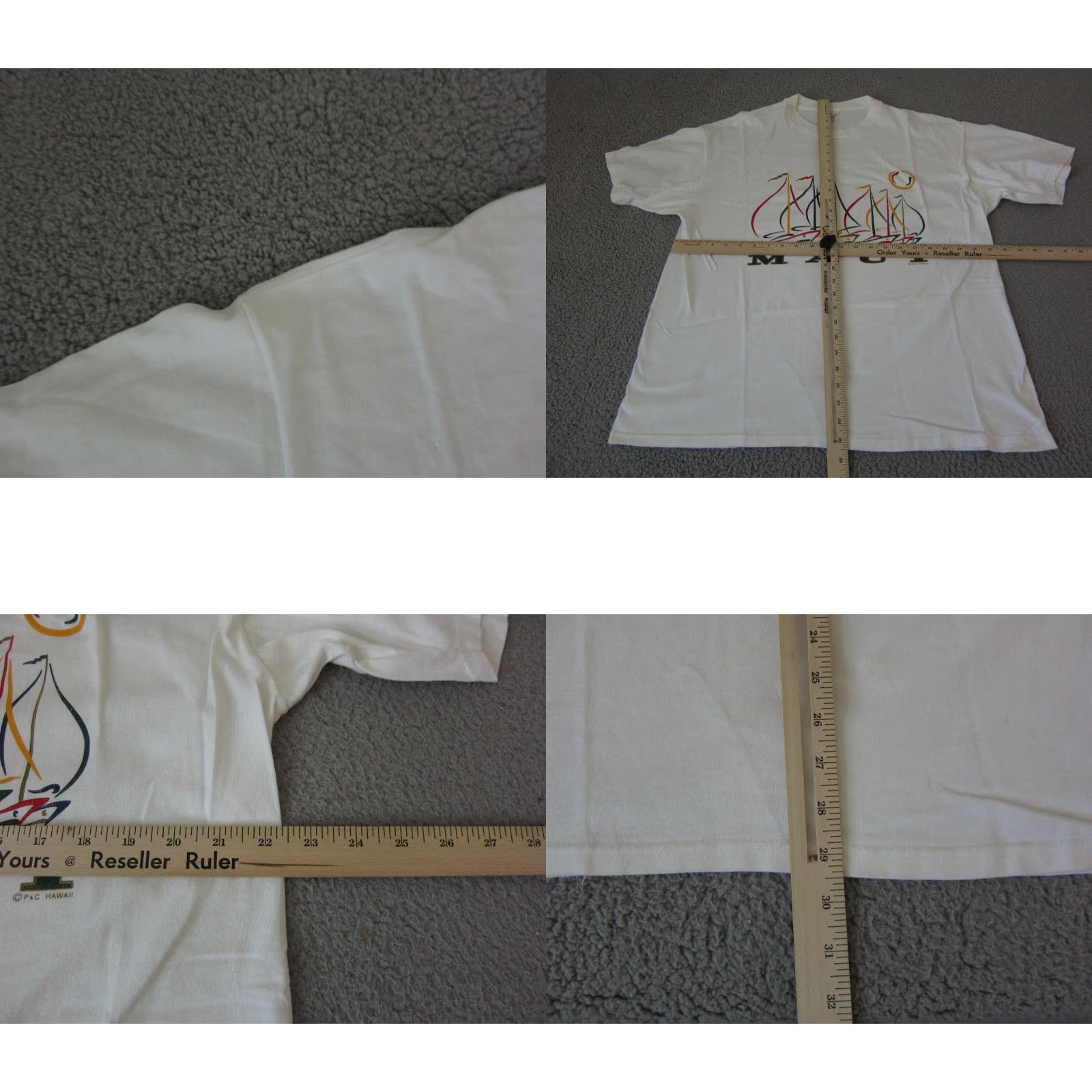 Hanes VINTAGE Hanes Maui Shirt Adult XL White Hawaii Mens Sailing Boat 80s Classic School T-Shirt Size US XL / EU 56 / 4 - 8 Thumbnail