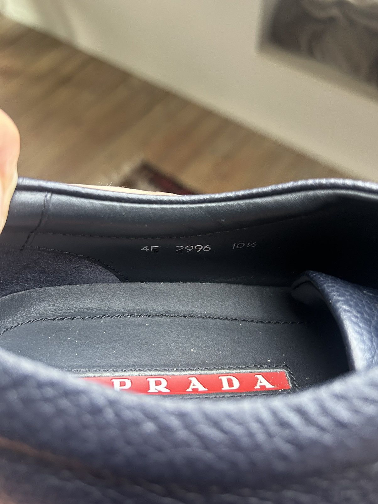 Prada Prada Leather Low-Top Navy Shoes EU45/US11.5/UK10.5 Size US 11.5 / EU 44-45 - 6 Thumbnail