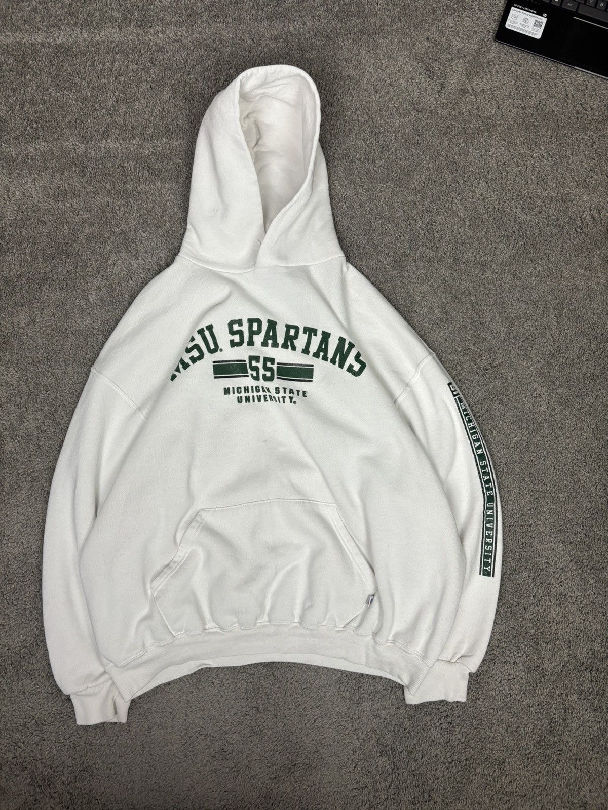 Russell Athletic Vintage 90s white russell athletic msu michigan state hoodie Size US XXL / EU 58 / 5 - 1 Thumbnail