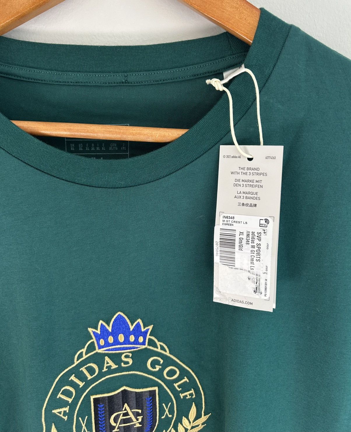 Adidas Adidas Golf Go-To Crest Embroidered LS T-Shirt Cotton XL Size US XL / EU 56 / 4 - 6 Thumbnail