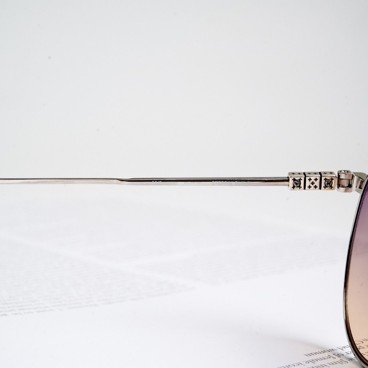 Chrome Hearts CHROME HEARTS STEPPIN' BLU II LAVENDER/SHINY SILVER SUNGLASSES Size ONE SIZE - 5 Thumbnail