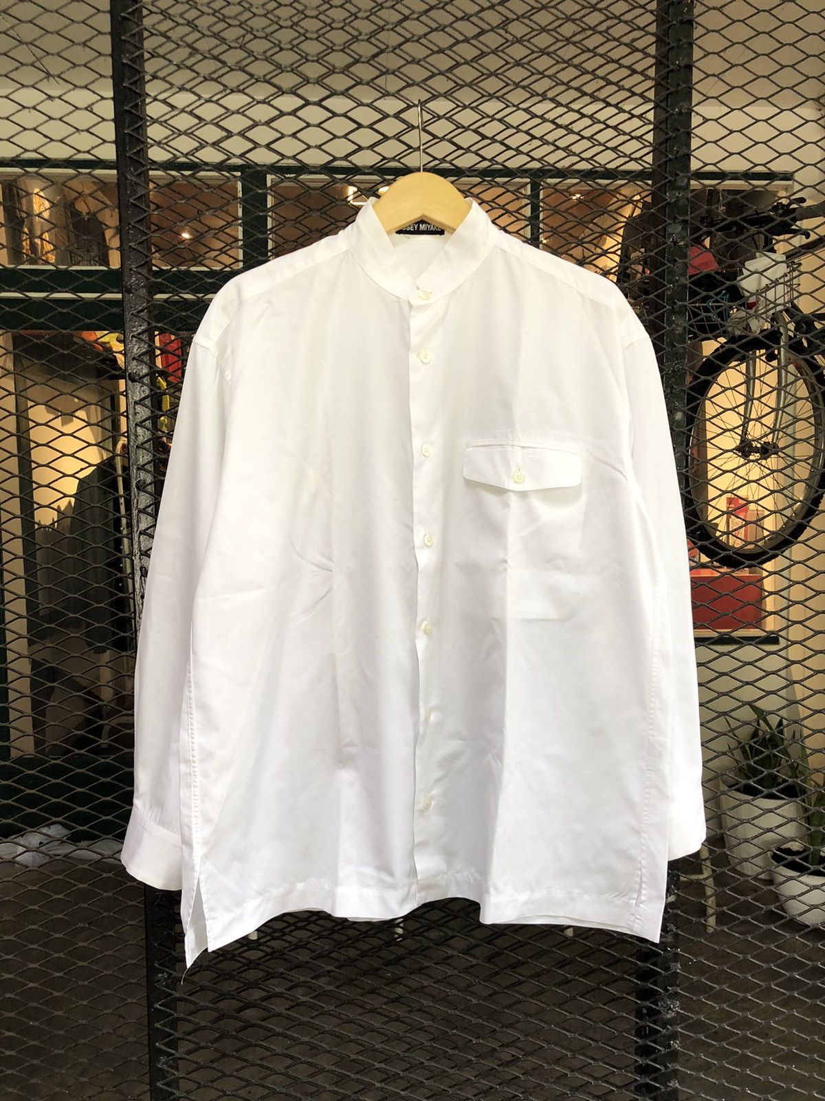 image of Issey Miyake Button Shirt in White, Men's (Size Medium)