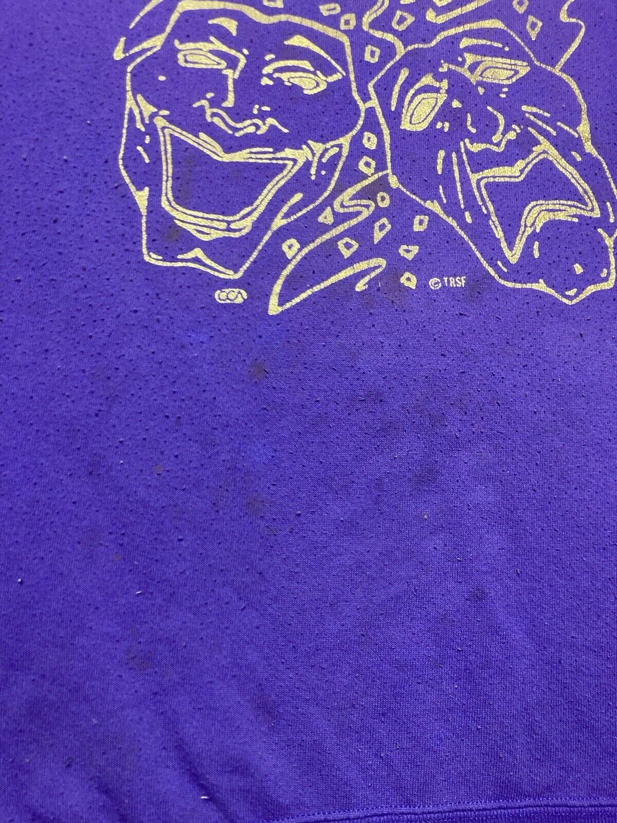 Vintage VTG 80s sweatshirt happy sad mask theatre comedy tragedy XXL Size XXL / US 16-18 / IT 52-54 - 6 Thumbnail