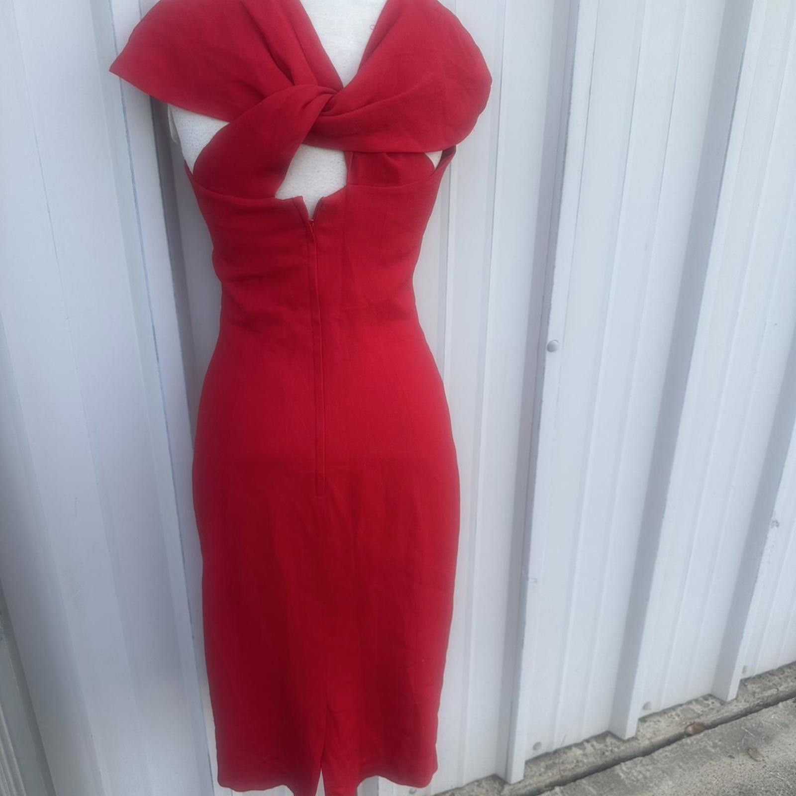Other BICHON Dress Vintage Red Midi Pencil Dress - Size 8 Size ONE SIZE - 1 Thumbnail