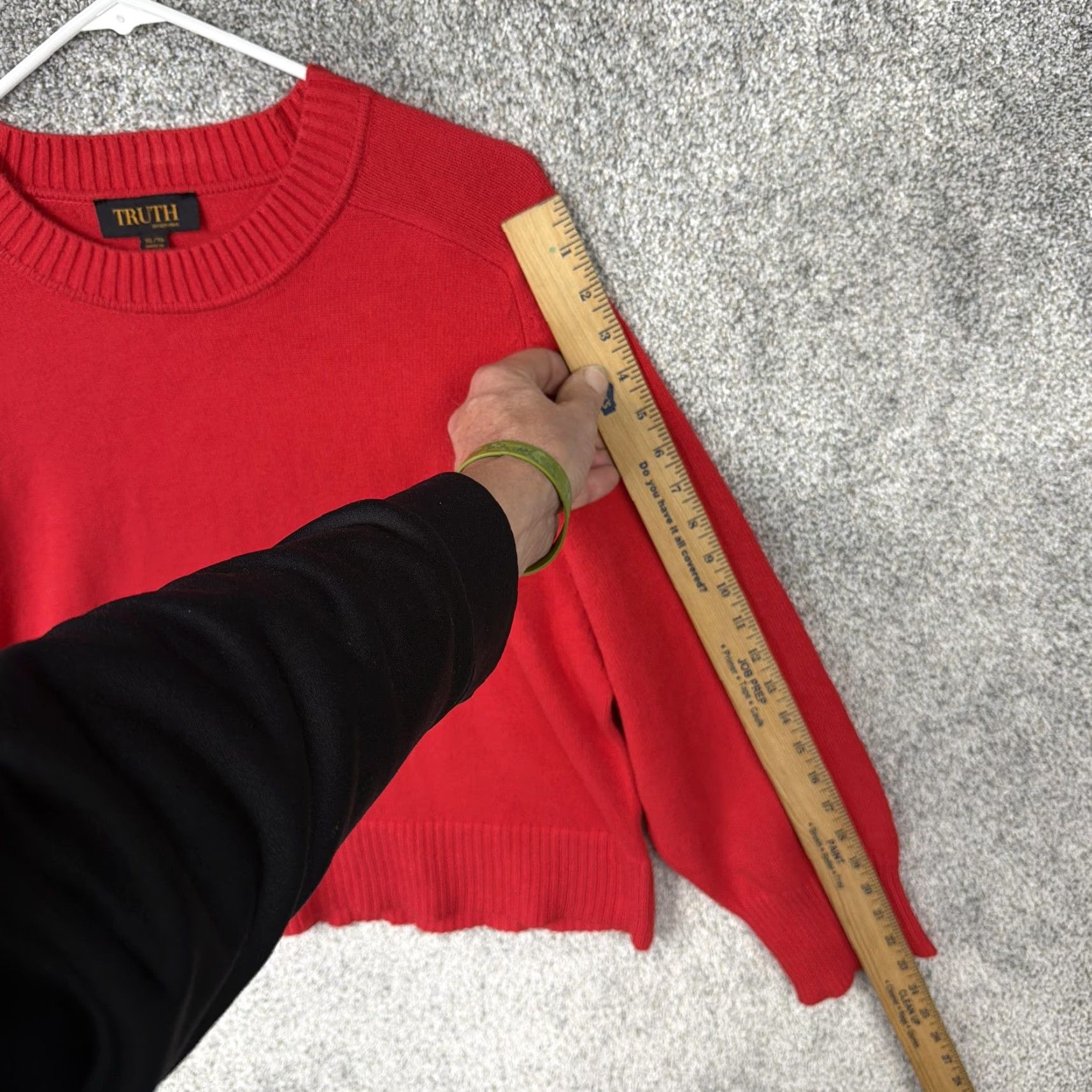 Vintage Truth By Republic Sweater Womens XL Red Crew Neck Knit Cozy Preppy Quiet Luxury Size XL / US 12-14 / IT 48-50 - 3 Thumbnail