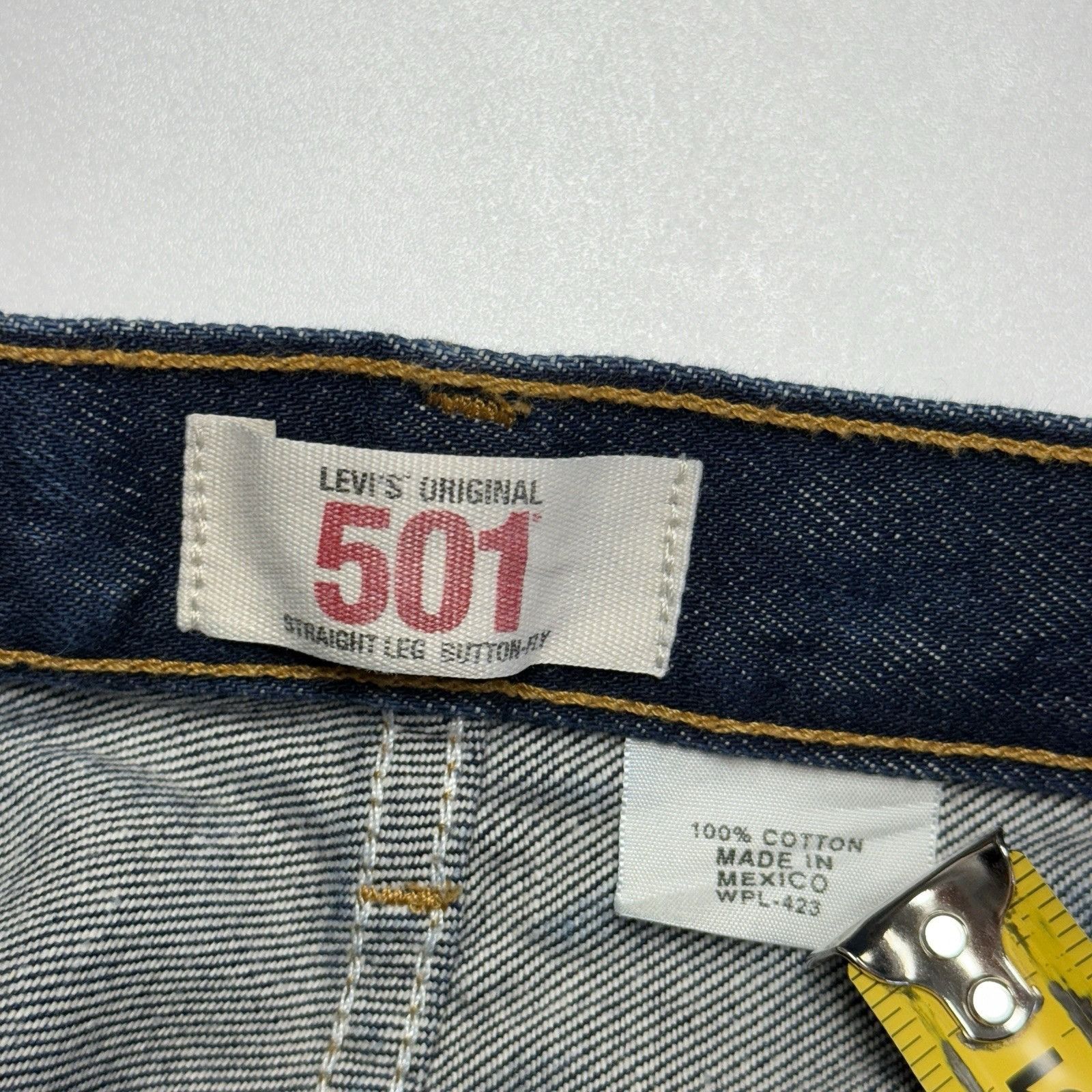 Levi's Levis 501 Jeans Mens 32x34 Dark Wash Denim Straight Leg Size US 32 / EU 48 - 6 Thumbnail