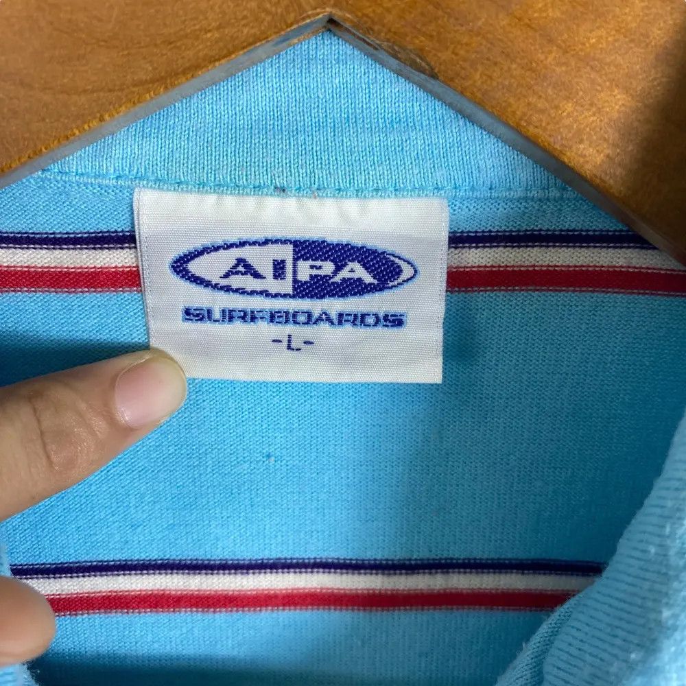 Vintage Vintage 90's AIPA SURFBOARDS Striped Polo Shirt Large Size Size US L / EU 52-54 / 3 - 6 Thumbnail