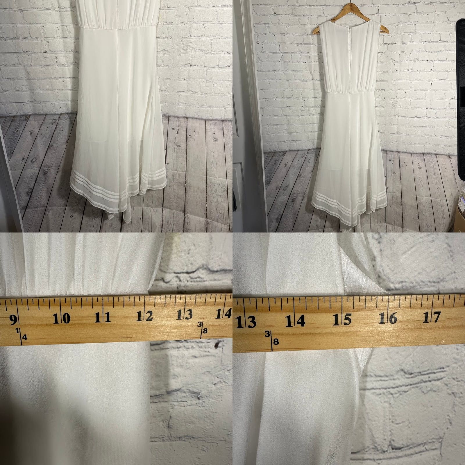 Allsaints AllSaints Celeste Dress White Sleeveless Midi V-Neck Handkerchief Hem Zipper A-Line Womens 4 Years Vintage: No Size S / US 4 / IT 40 - 8 Thumbnail