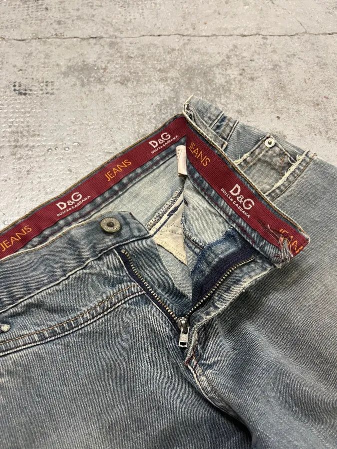 Vintage AW2003 Dolce & Gabbana Faded Light Blue Flared Jeans Size US 30 / EU 46 - 11 Thumbnail