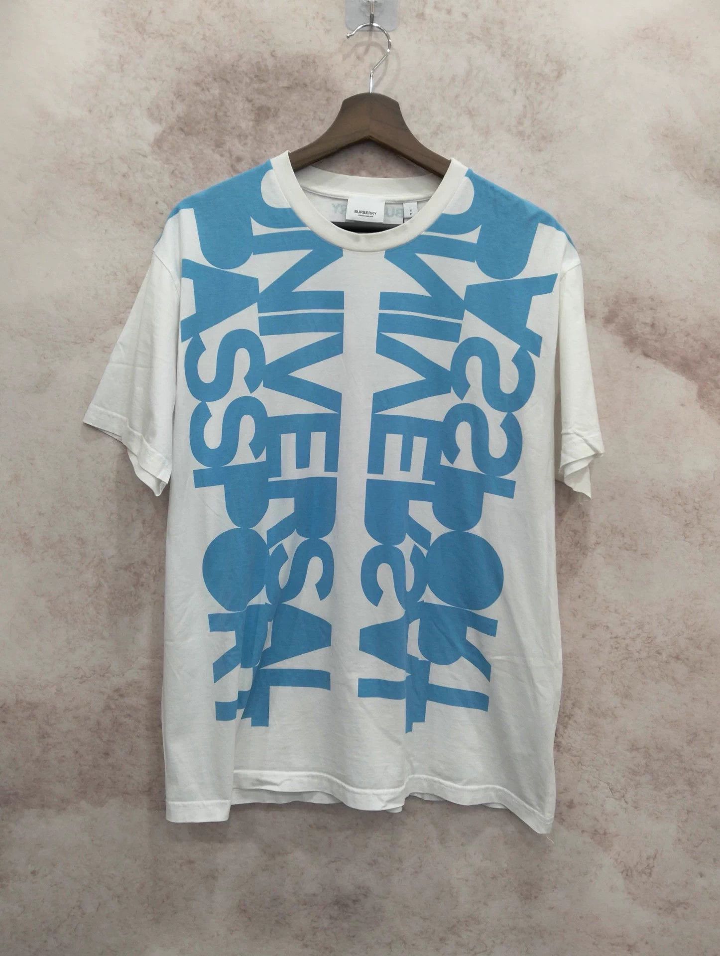 Burberry Blue Logo Print Short Sleeve Tee S