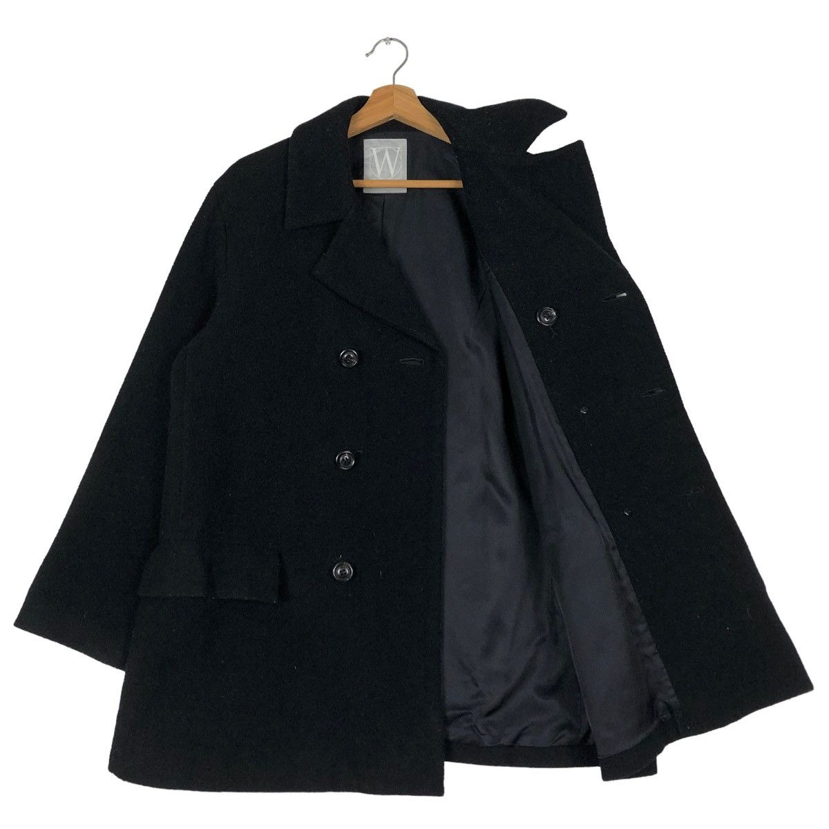 Yohji Yamamoto 🔥RICH BLACK DOUBLE BREAST WOOL JACKET WORK SHOP JAPAN Size US M / EU 48-50 / 2 - 11 Thumbnail