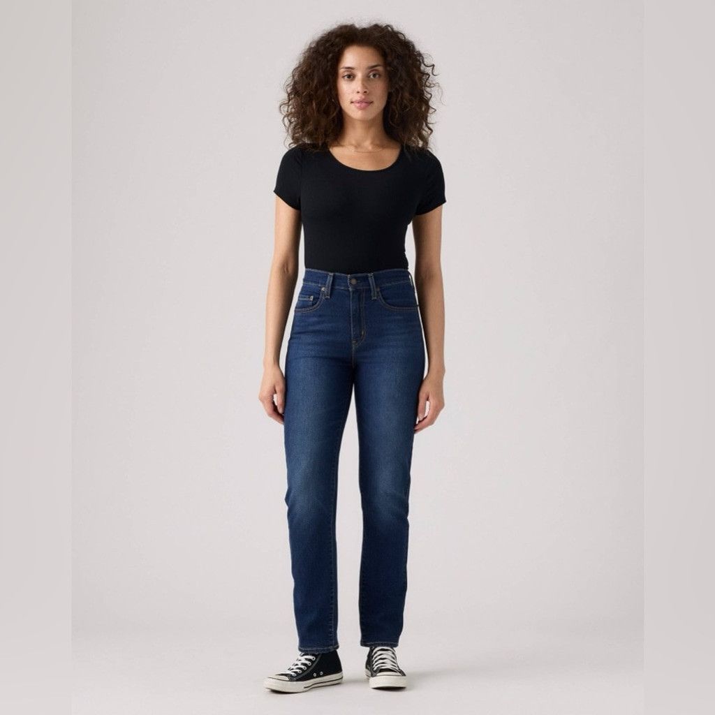 Levi's Levi's 724 High Rise Straight Dark Distressed Jeans Size 27 Size 27" / US 4 / IT 40 - 1 Thumbnail