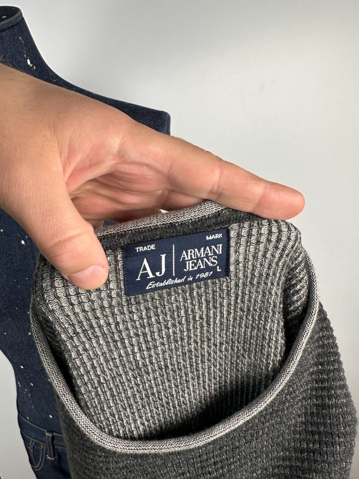 Armani Armani Jeans Men's Grey Knited Pullover Sweater Size L Size US L / EU 52-54 / 3 - 9 Thumbnail