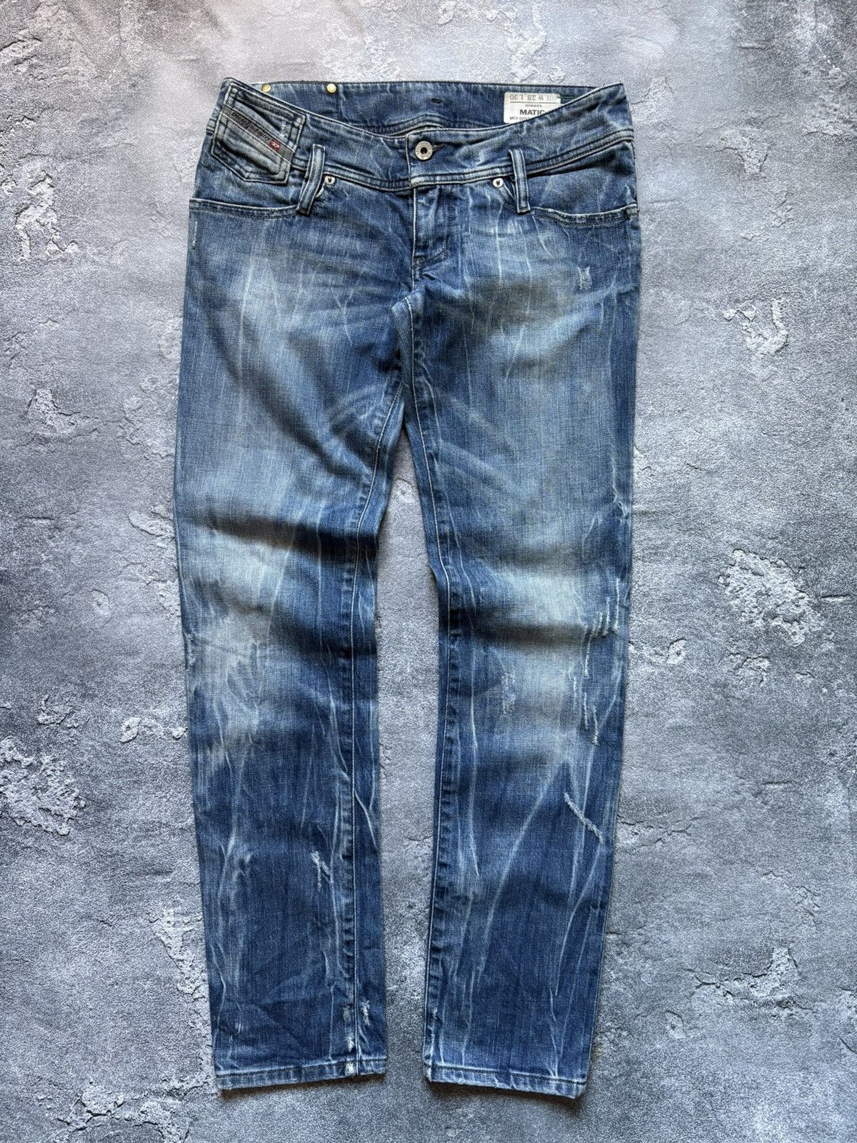 Diesel Vintage Diesel Matic Washed Faded Distressed Y2K Jeans Size 28" / US 6 / IT 42 - 2 Thumbnail