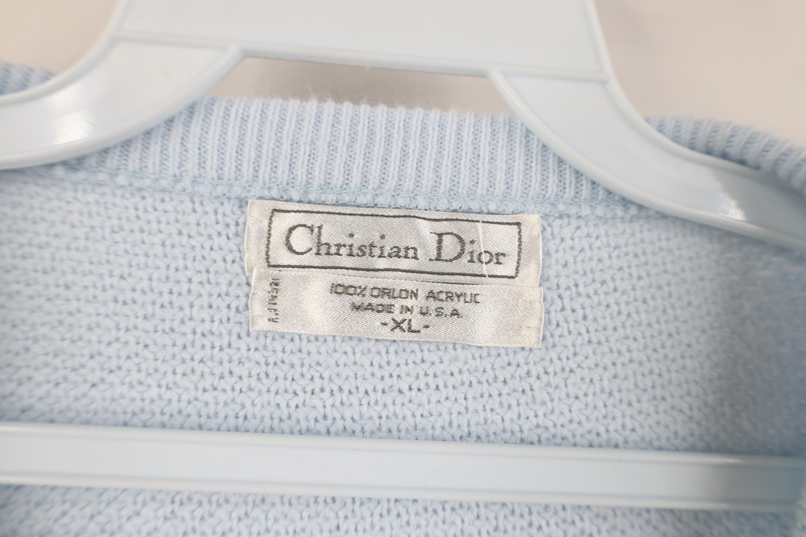 Christian Dior Monsieur Vintage 90s Christian Dior Thermal Sweater Carolina Blue USA Size US XL / EU 56 / 4 - 6 Thumbnail