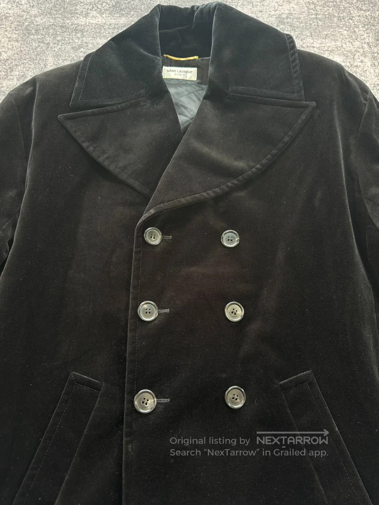 Saint Laurent Paris Saint Laurent Rhinestone Logo Velvet Coat. Size M / US 6-8 / IT 42-44 - 4 Thumbnail