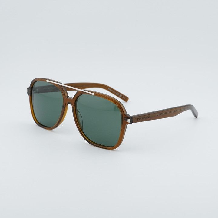 Saint Laurent Paris Saint Laurent SL545 004 Sunglasses Brown Aviator Frame Size ONE SIZE - 1 Thumbnail