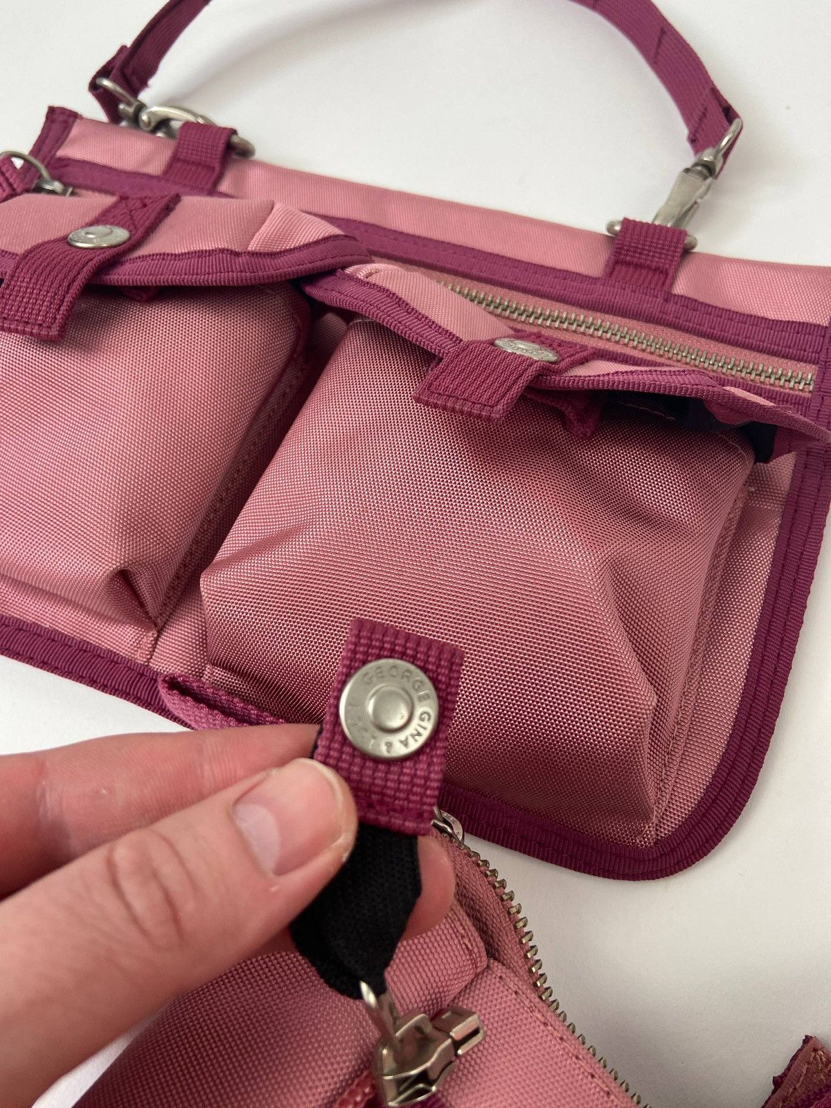 George Gina & Lucy Okinawa Punk Pink Nylon Shoulder Bag Y2K Utility RareHandbag Size ONE SIZE - 8 Thumbnail