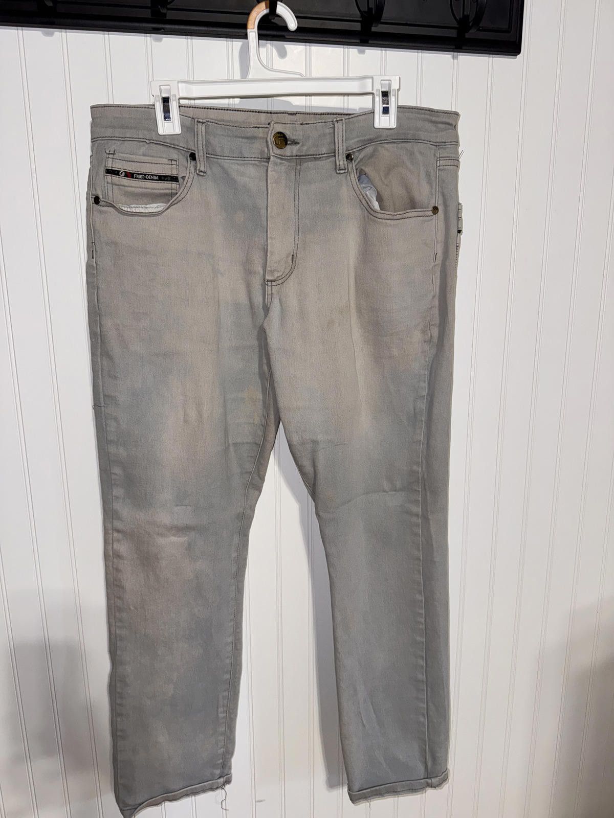 Diesel Fried Denim Men's 36x30 Slim Grey Faded Moto Style Jeans Size US 30 / EU 46 - 1 Thumbnail
