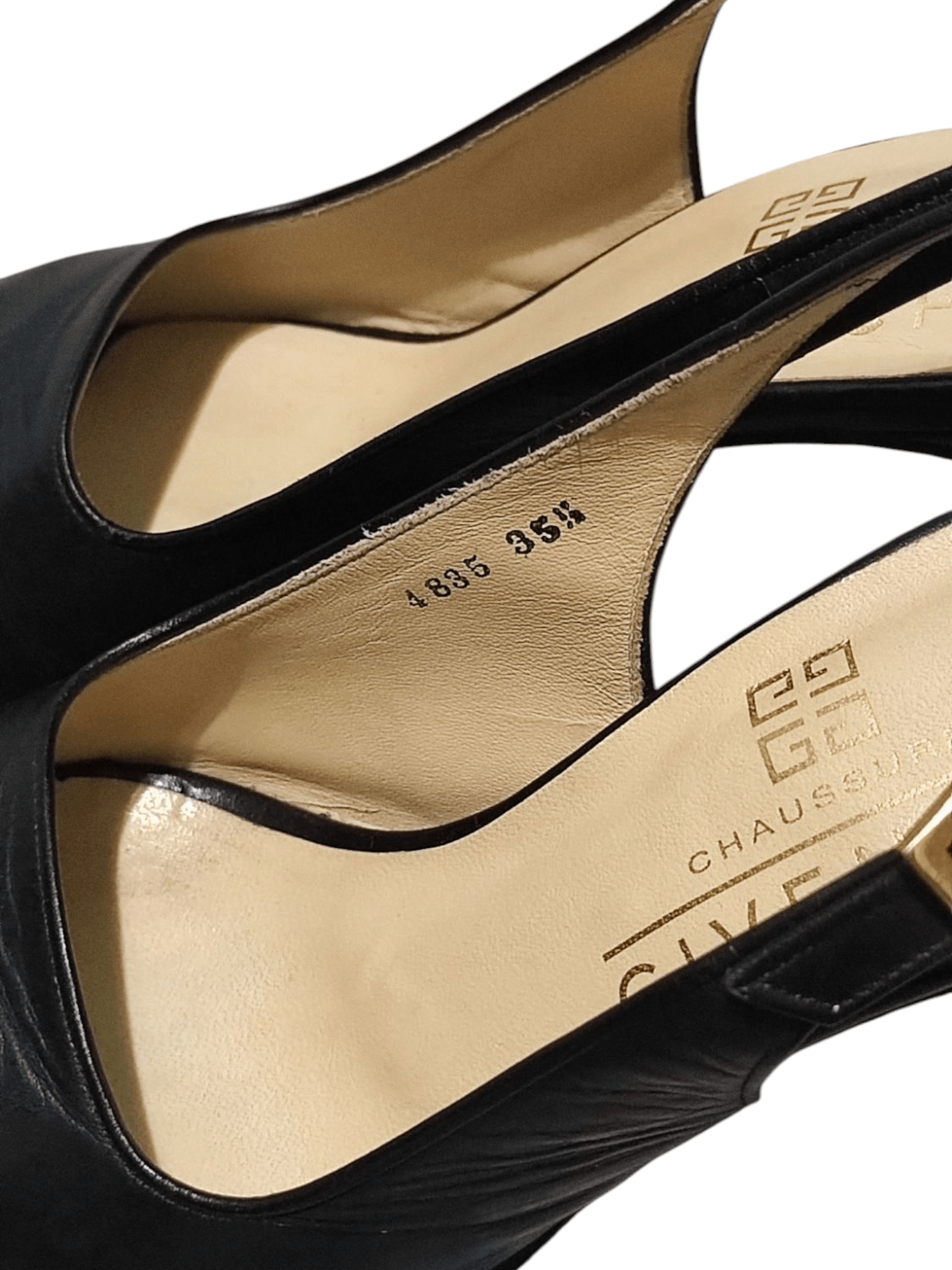 Givenchy Givenchy Black Leather Slingback Open Toe Size US 5.5 / IT 35.5 - 3 Thumbnail