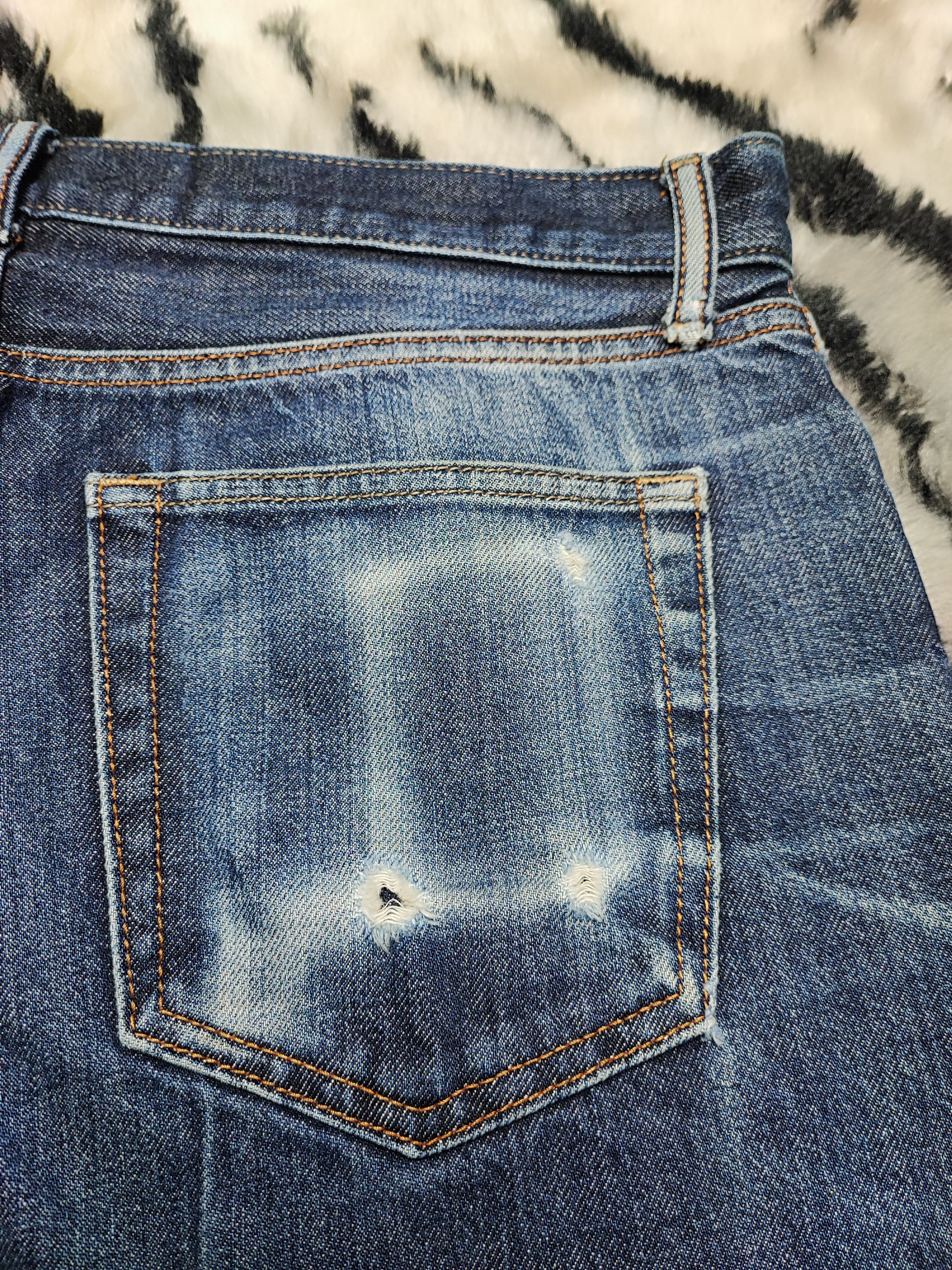 Uniqlo Selvedge Vintage y2k grunge faded blue skater baggy jeans Size US 32 / EU 48 - 15 Thumbnail