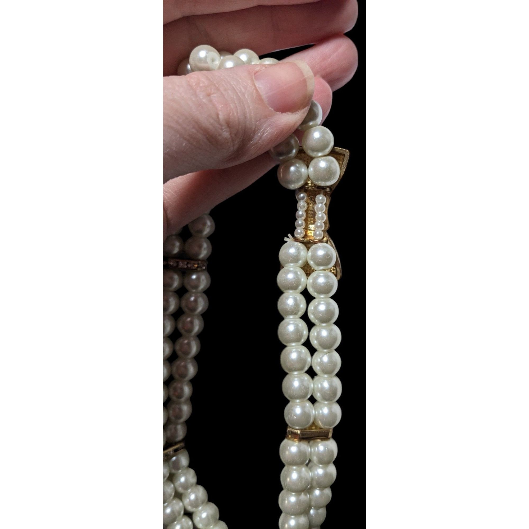 Other Vintage Coquette Rhinestone Faux Pearl Stretch Choker Size ONE SIZE - 6 Thumbnail