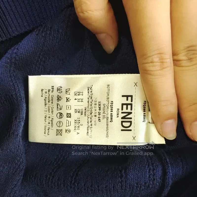 Fendi Fendi Women’s Cotton Midi Skirt in Dark Blue . Size 22" - 5 Thumbnail