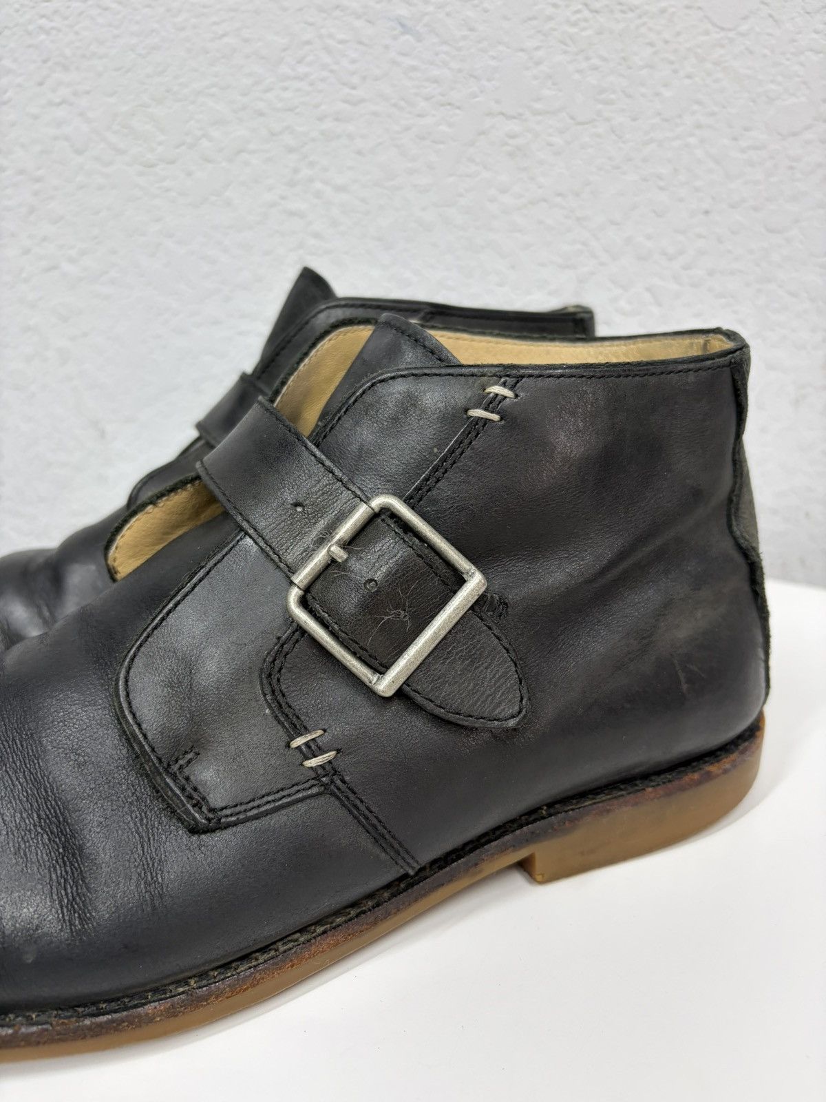 If Six Was Nine Vintage Y2K Guidi CCP Style Distressed Leather Biker Boots Size US 12 / EU 45 - 13 Thumbnail