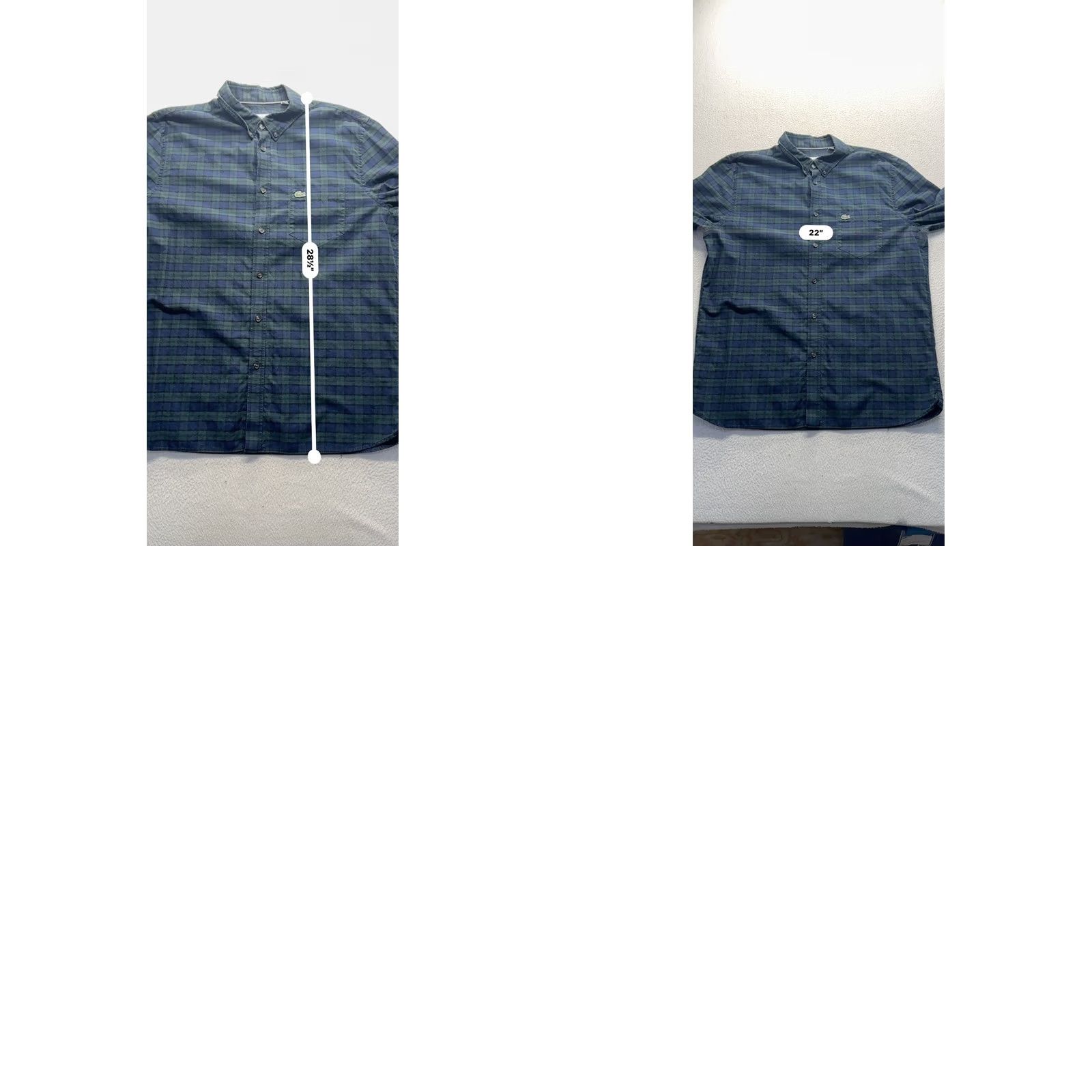 Lacoste Lacoste Plaid Shirt Button-Down Long Sleeve 100% Cotton Mens L Green Regular Fit Size US L / EU 52-54 / 3 - 8 Thumbnail