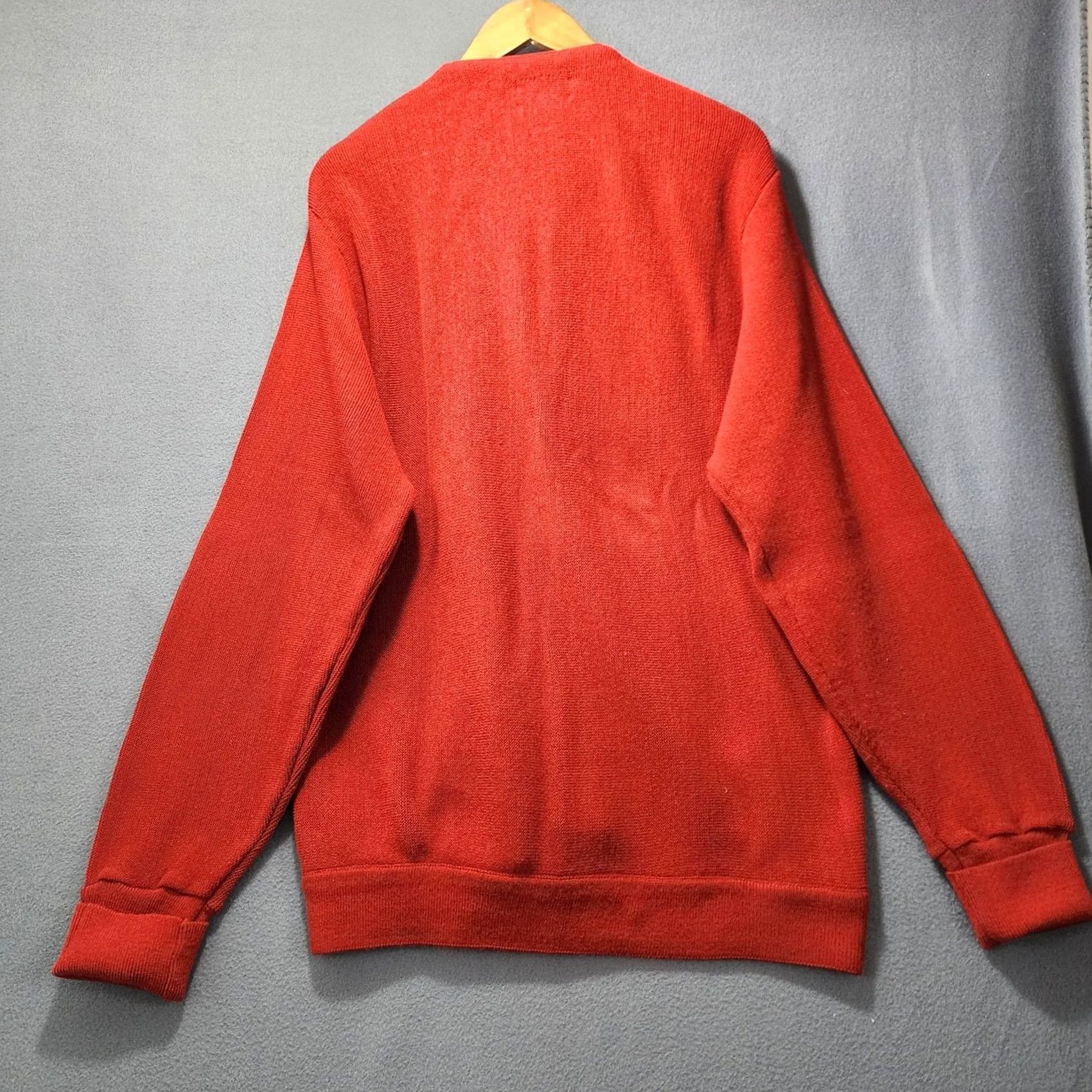 Izod VINTAGE Izod Golf Cardigan Sweater XL Men Red Acrylic V-Neck Long Sleeve 90s Y2k Bricks Red Sweater Mens Size US XL / EU 56 / 4 - 2 Thumbnail