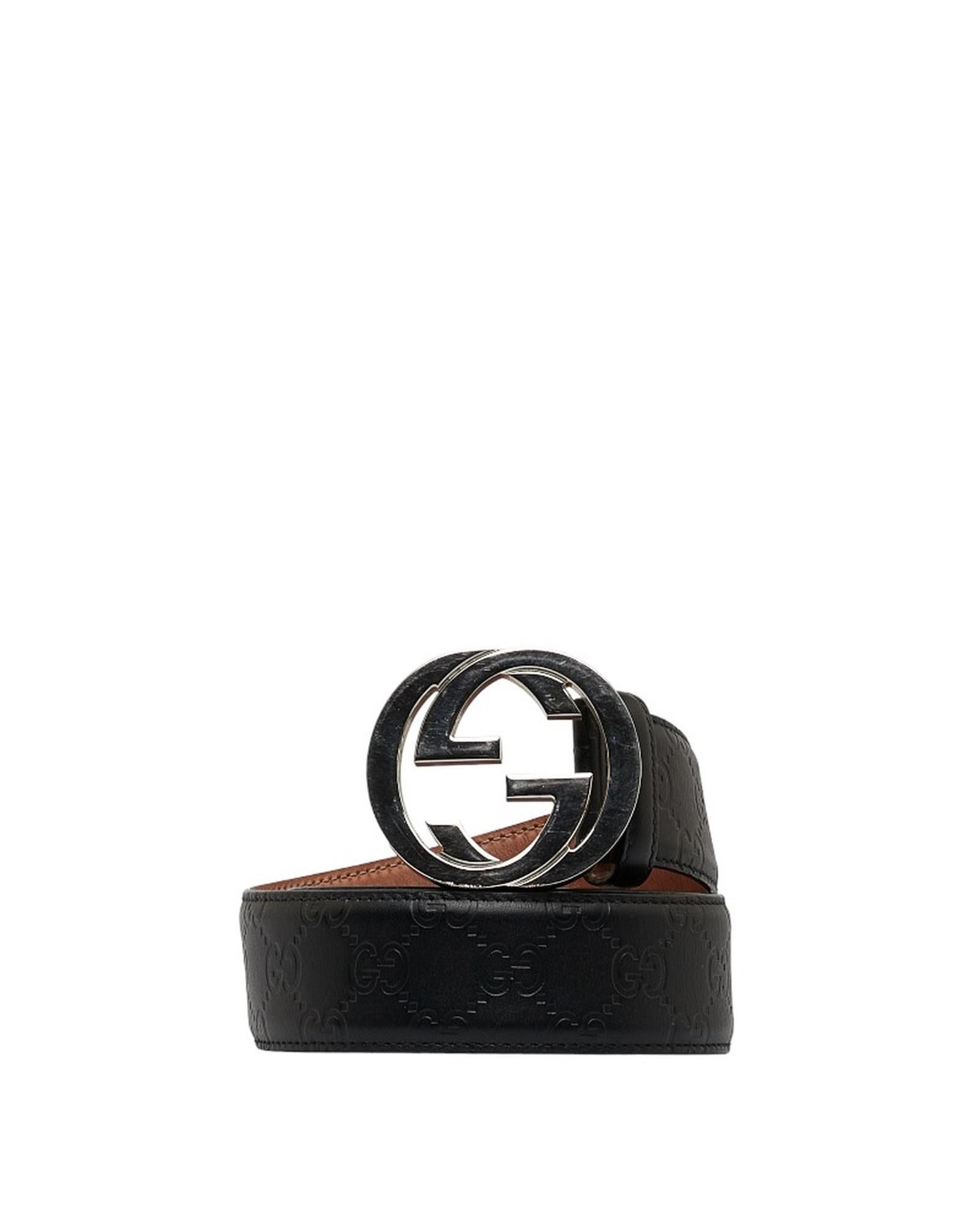 image of Gucci Interlocking GG Waist Belt in Black, Women's