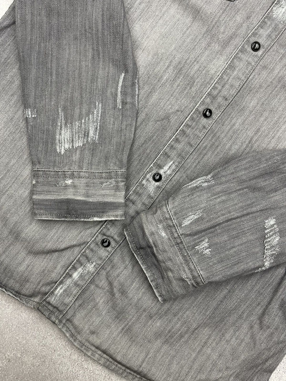 Allsaints Mens AllSaints Ikemat Grey Denim Shirt Size L Size US L / EU 52-54 / 3 - 7 Thumbnail