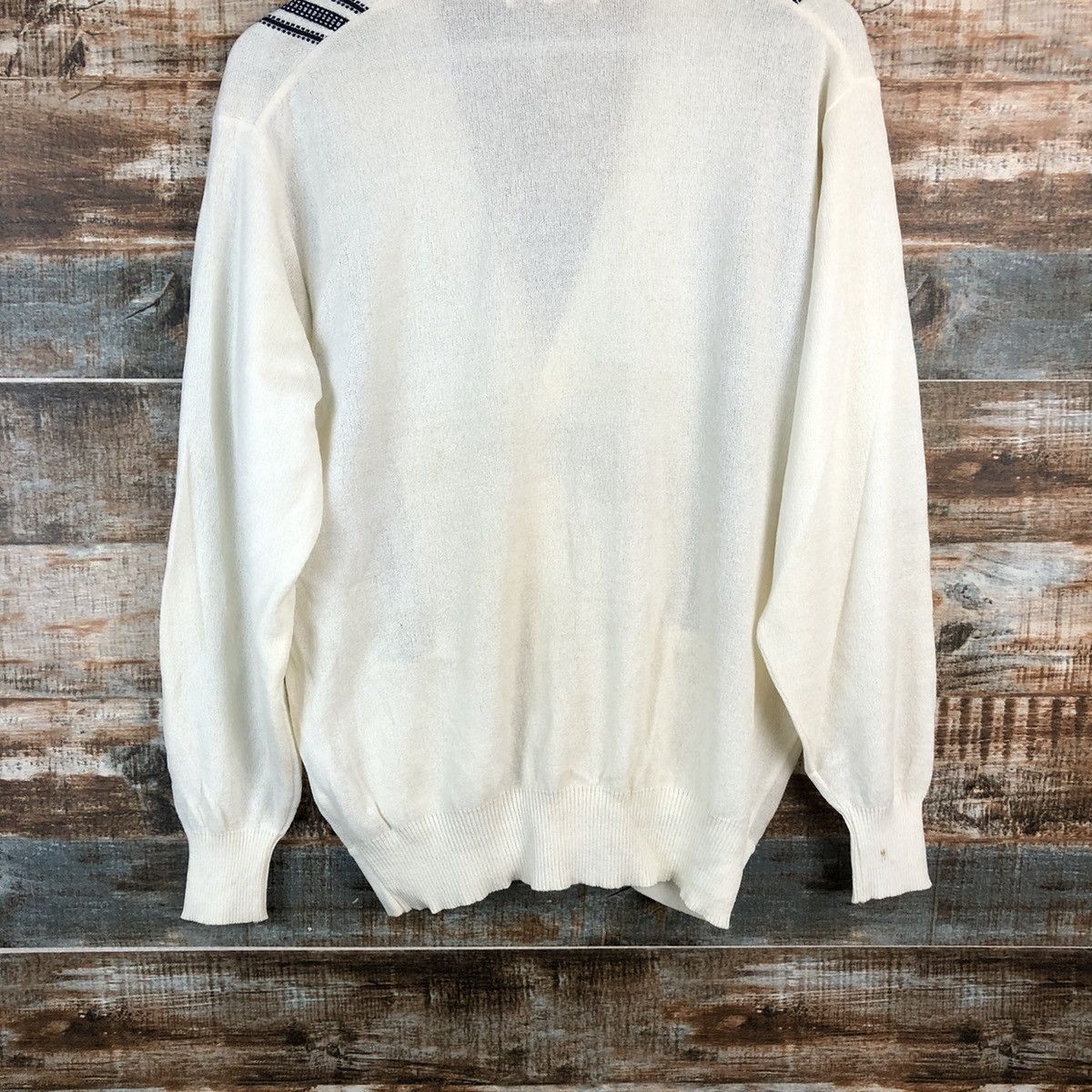 Homespun Knitwear × Japanese Brand DLL Pinnacle Alps vintage White Cardigan Knitwear #C455 Size US L / EU 52-54 / 3 - 14 Thumbnail