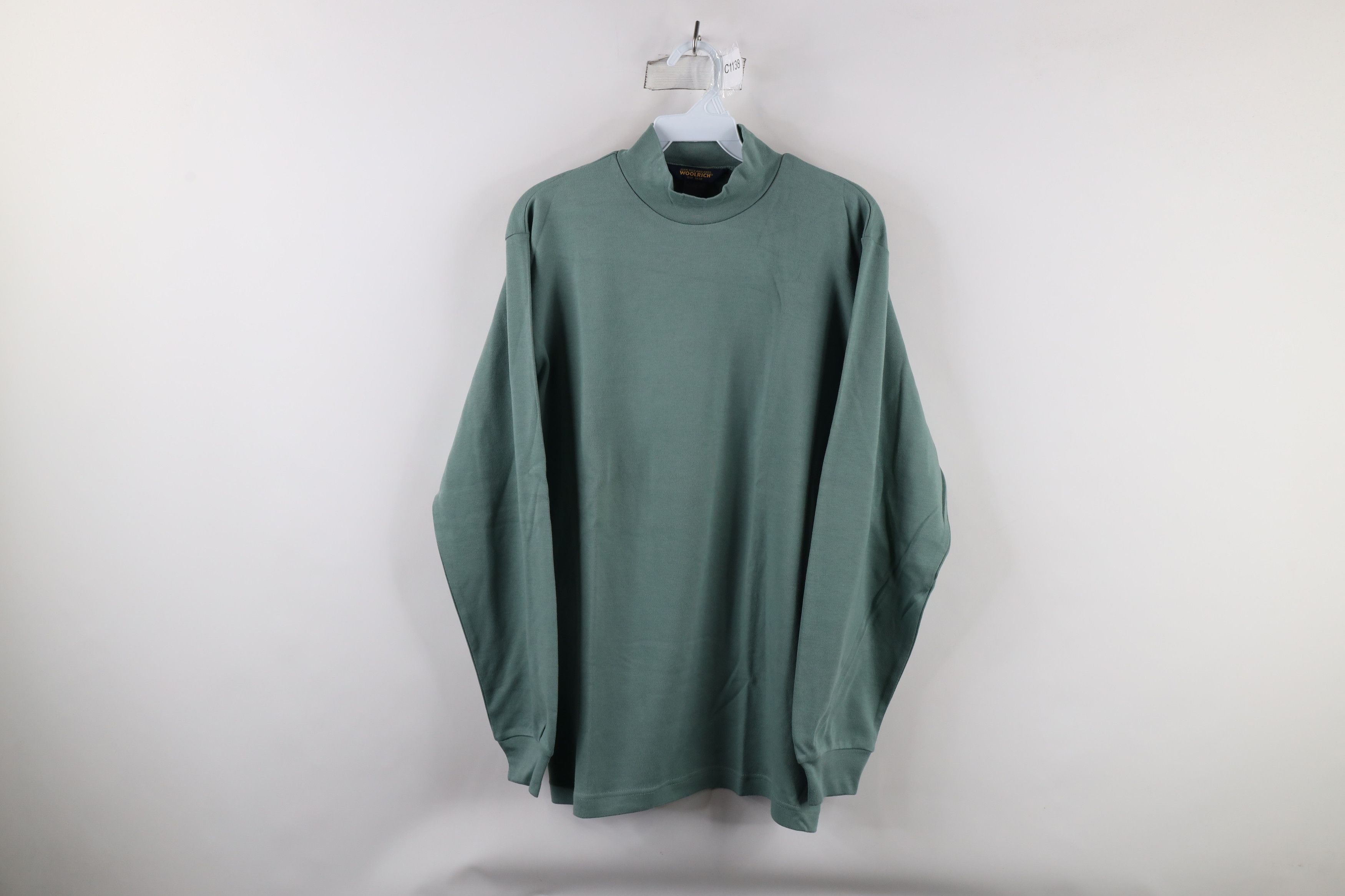 Vintage × Woolrich Woolen Mills Vintage 90s Woolrich Long Sleeve Mock Neck T-Shirt Green Size M / US 6-8 / IT 42-44 - 1 Thumbnail